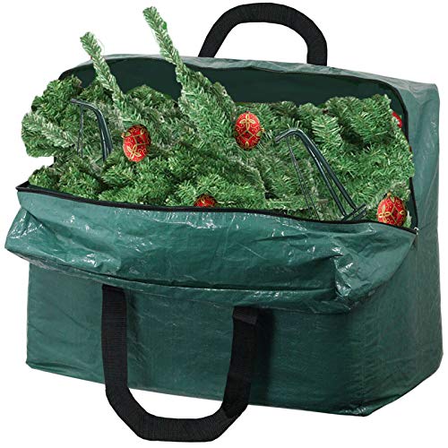 Christmas Decorations Bag Xmas Tree Zipped Storage Bag (Green, 75L)