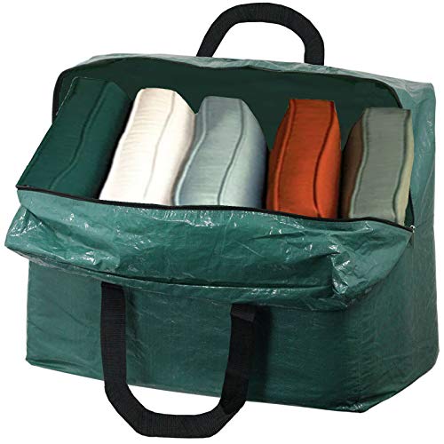 Garden Patio Furniture Chair Cushion Zipped Storage Bag (Green, 75L)
