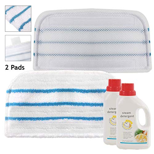 2x Steam clean pads compatible with Black and Decker and 2x detergent