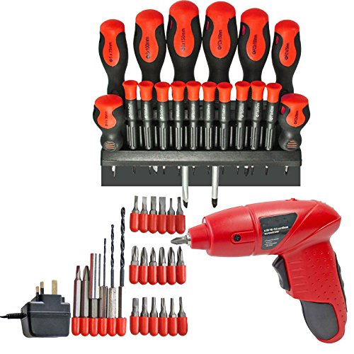 18 Piece Precision Magnetized Screwdriver Set & Mini Cordless Rechargeable 4.8v Electric Screwdriver + Power Drill