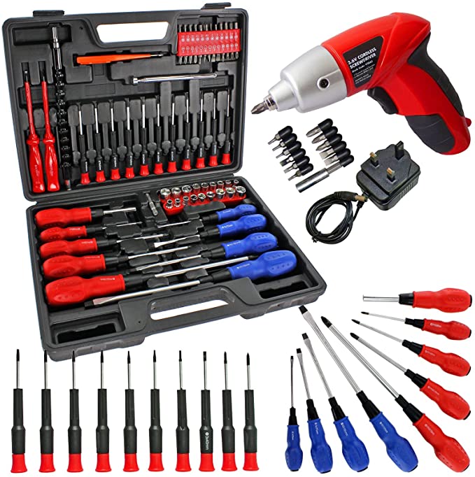 84 Pce Cordless Rechargeable Screwdriver Set Insulated Magnetic Phillips Torx