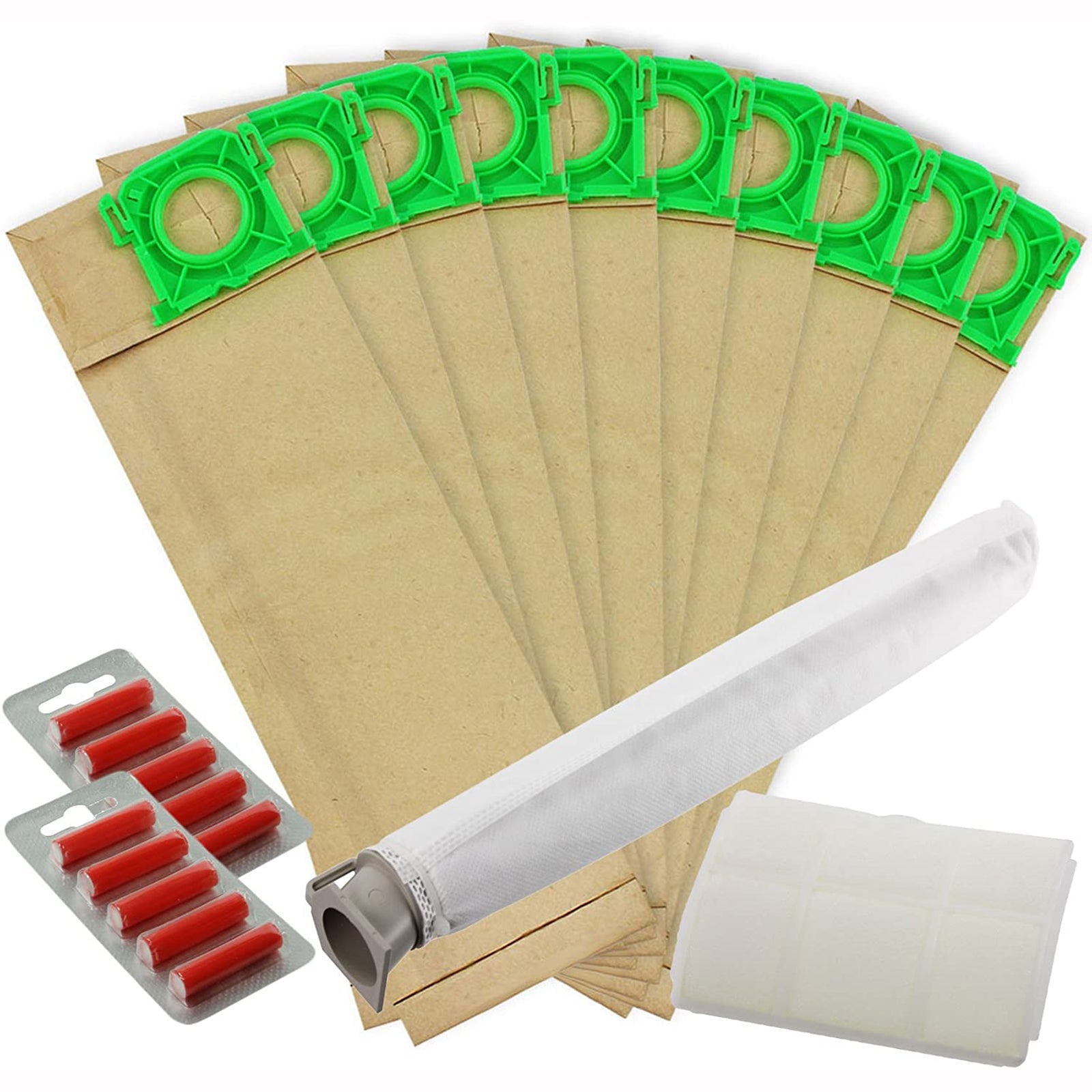 Dust Bags Filter Service Kit for Sebo X1 X2 X3 X4 X5 Extra & C1 C2 C3 Series Vacuum Cleaner (10 Bags, 2 Filters) + 10 Fresheners