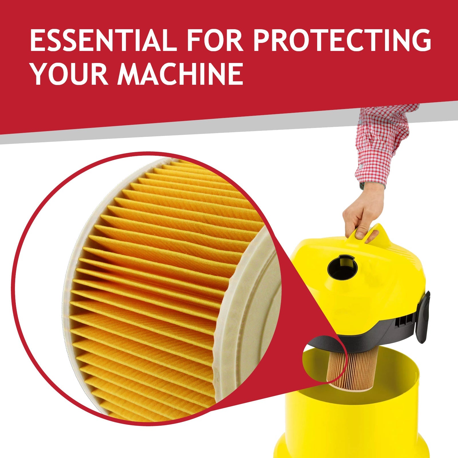 Filter Cartridge + 10 Bags for KARCHER A2074PT WD2200 WD2.200 IPX4 Wet & Dry Vacuum