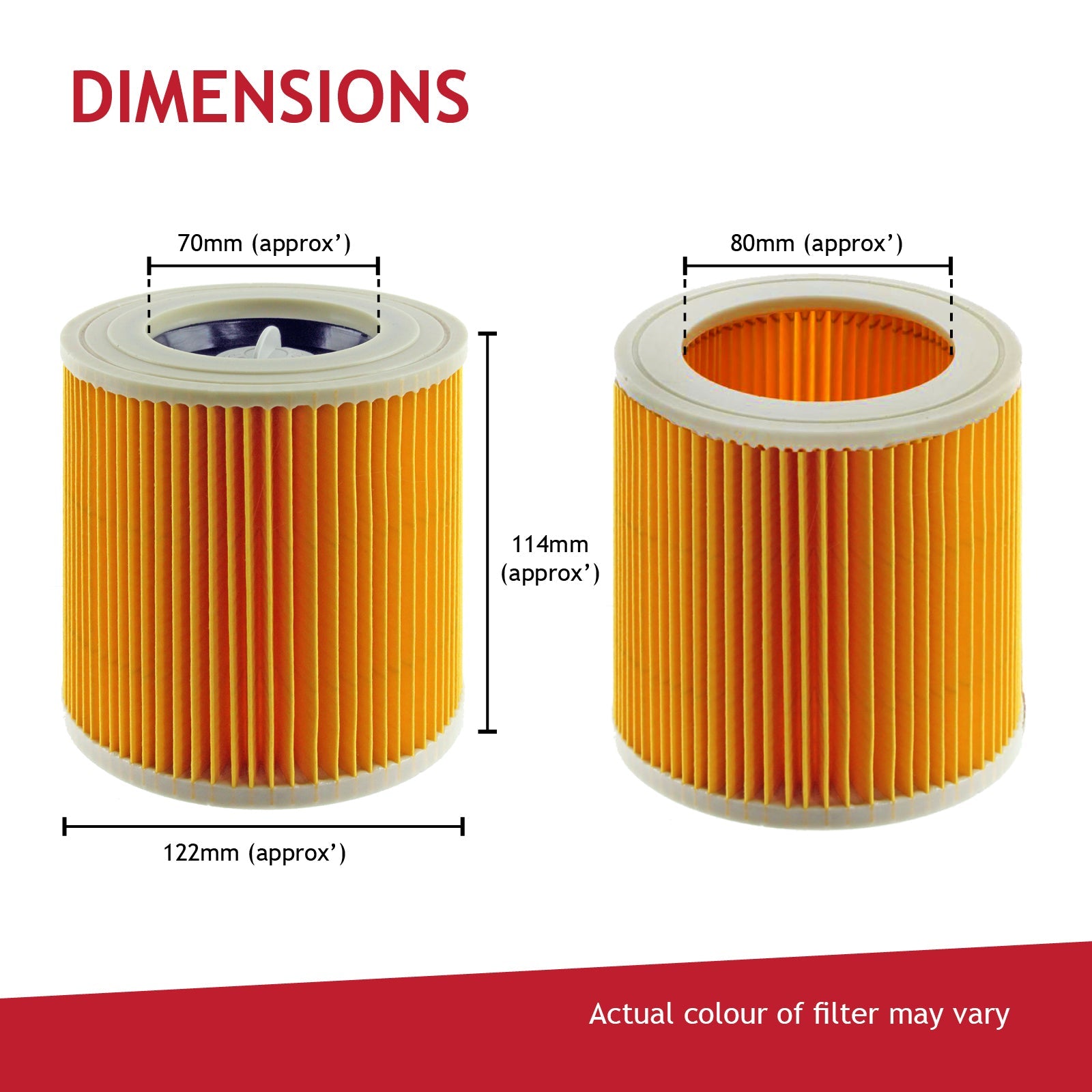 Premium Filter Cartridge for KARCHER MV2 SE4001 SE4002 WD2200 WD2210 Vacuum Cleaner (Pack of 2)