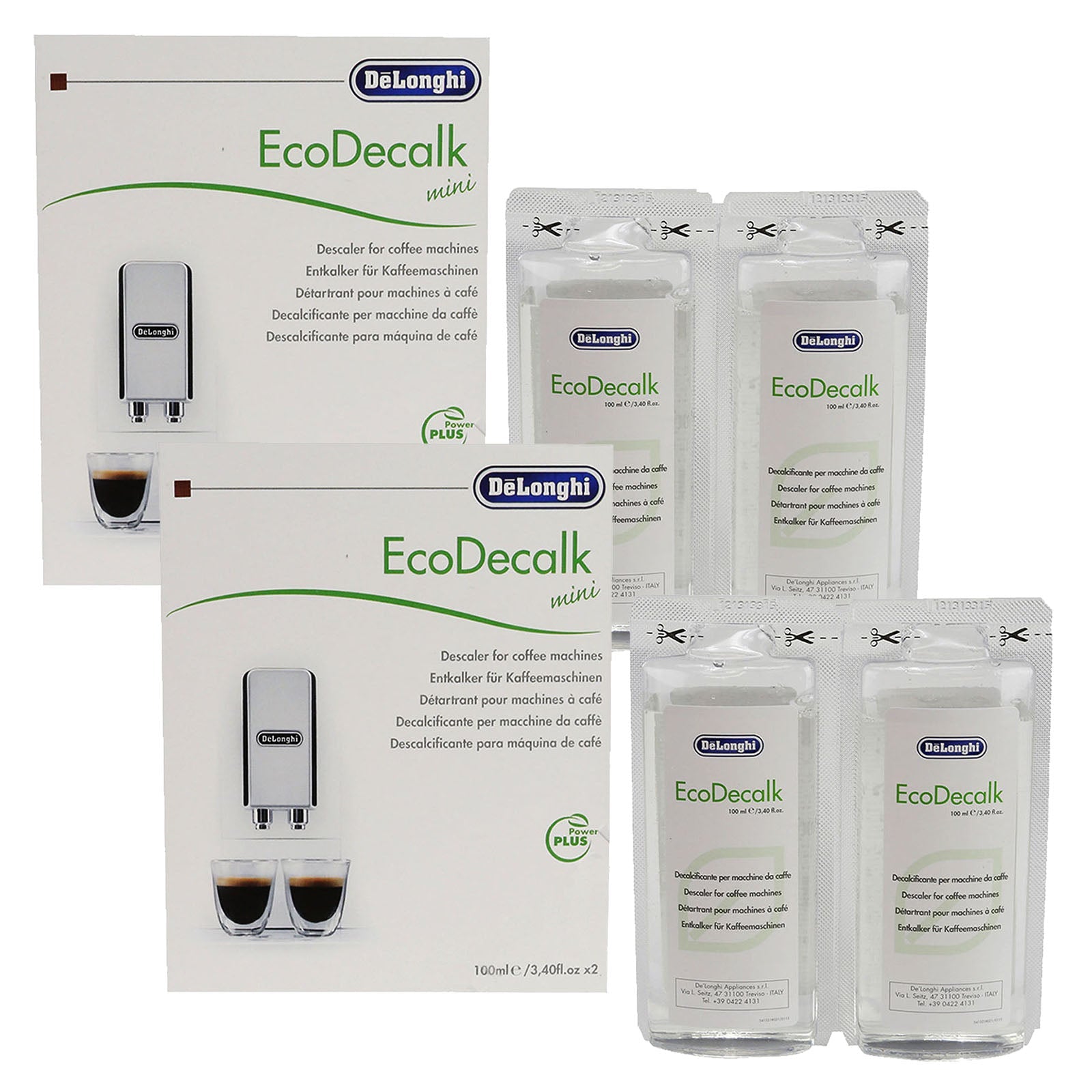 4 x DELONGHI NOKALK Coffee Maker Natural DESCALER 4 x 100ml