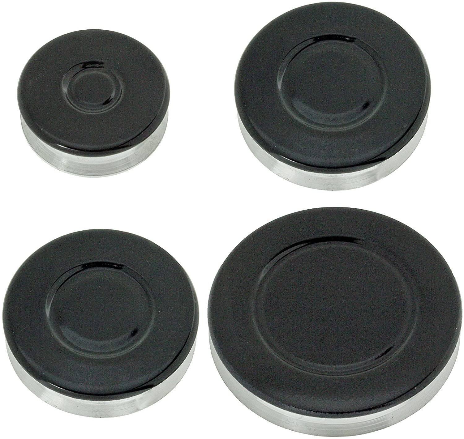 Non Universal Oven Cooker Hob Gas Burner Crown & Flame Cap Kit for STOVES NEW WORLD - Small, 2 Medium & Large, 55mm - 100mm