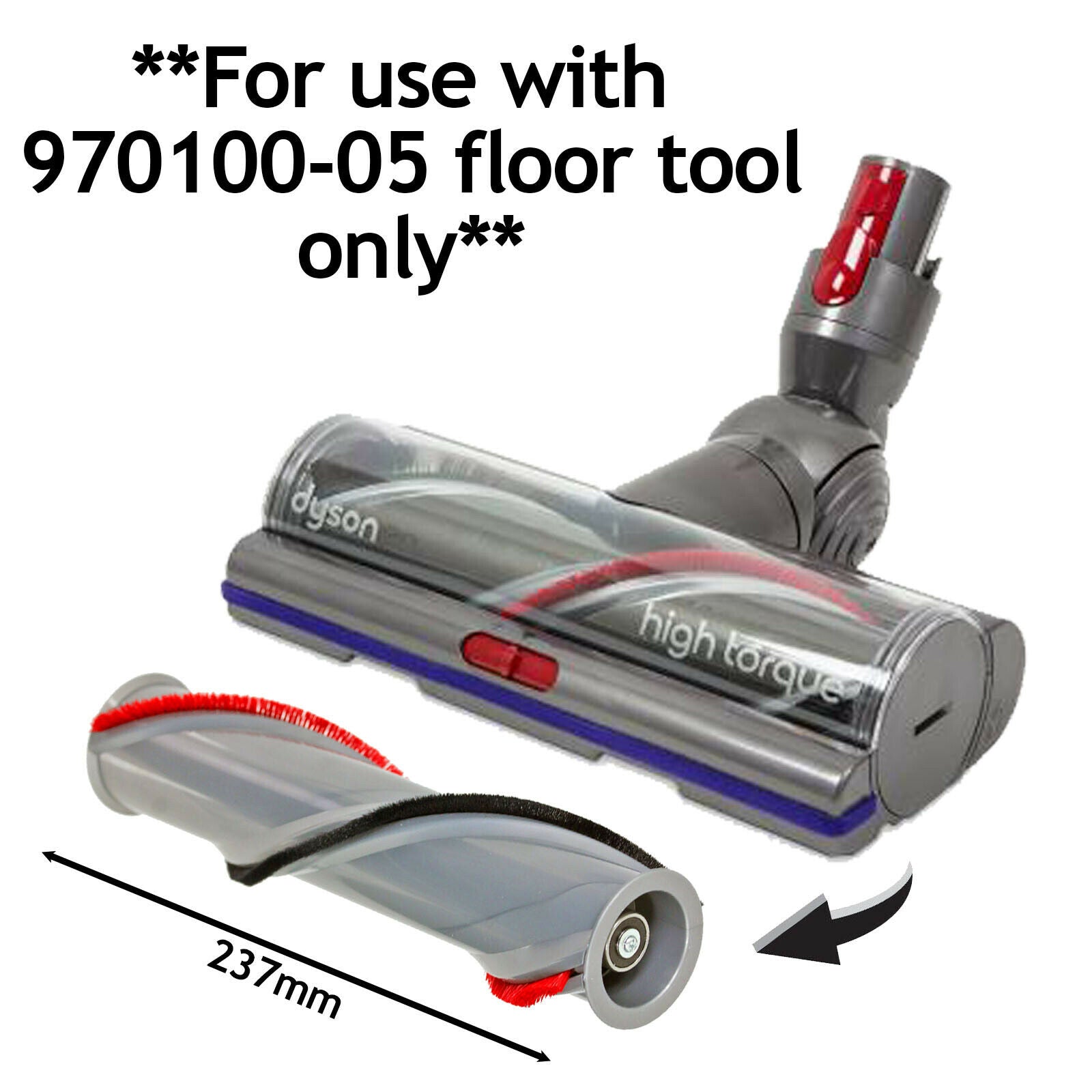 Torque Drive Brushroll for DYSON V11 SV14 Vacuum Cleaner Silver / Red