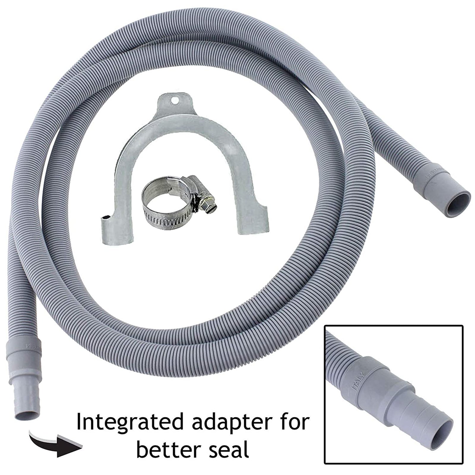 Water Fill Pipe & Drain Hose Extension Kit for Russell Hobbs Washing Machine Dishwasher (2.5m, 18mm / 22mm)