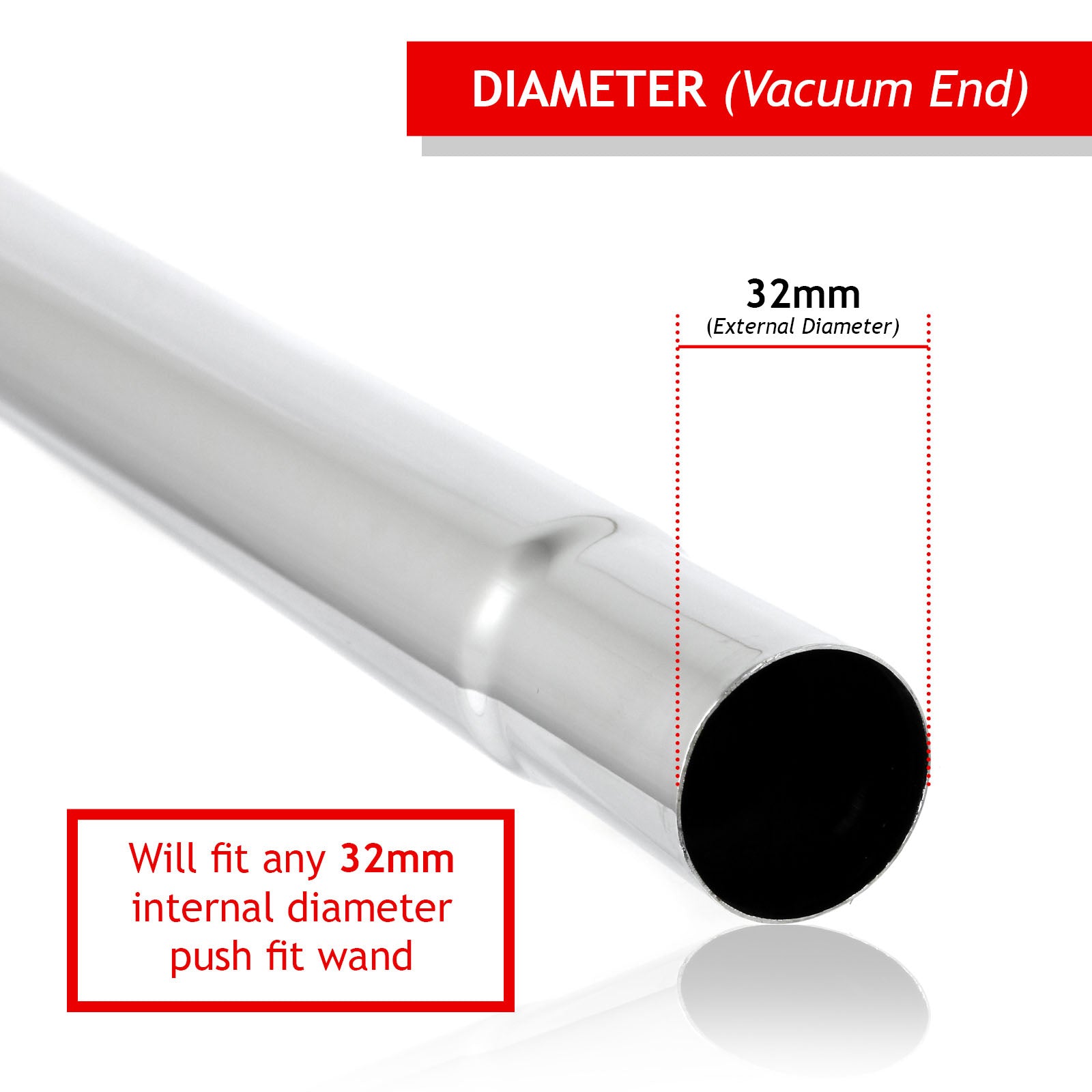 Adjustable Telescopic Pipe and Carpet/Hard Floor Brush Head for VAX Vacuum Cleaner Rod (32mm)