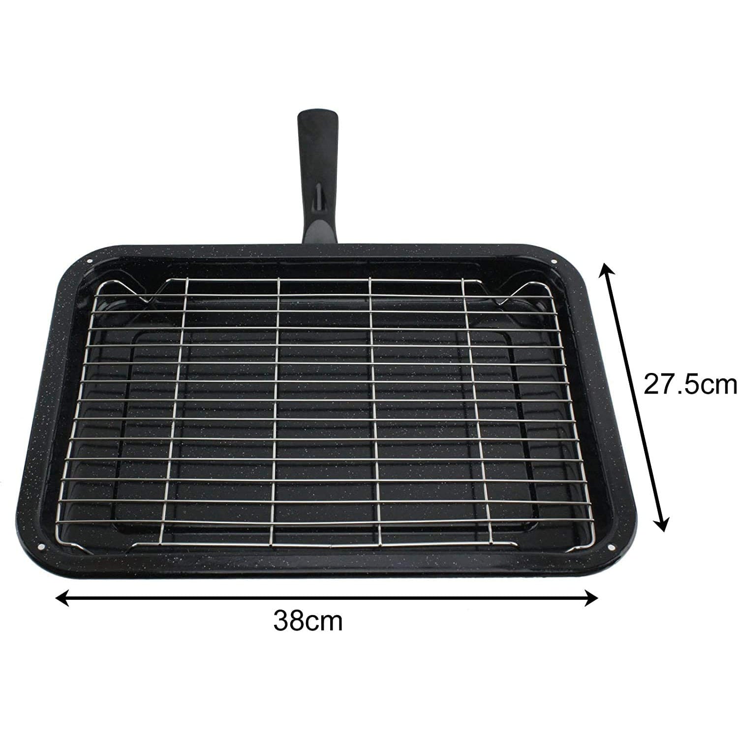 Small Grill Pan + Rack + Detachable Handle for HOTPOINT Oven Cooker