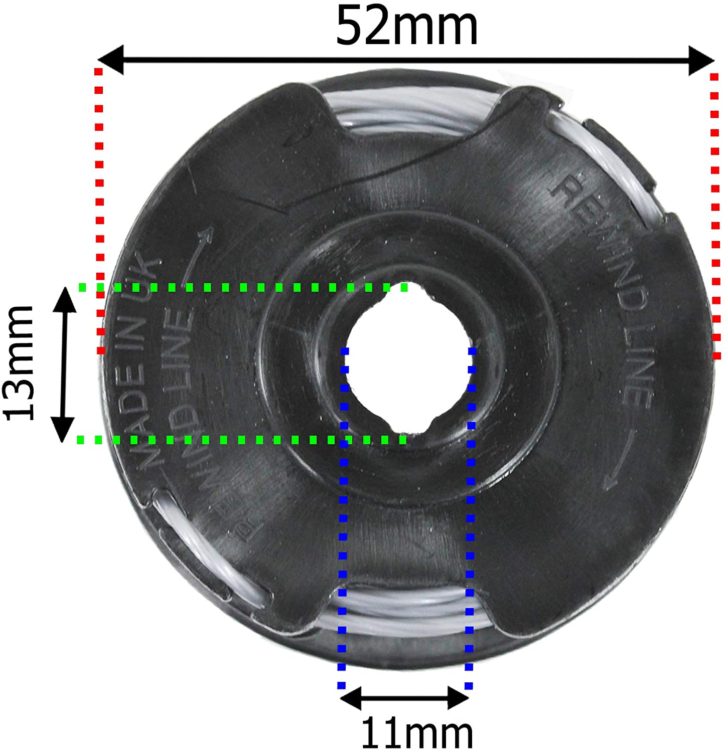 Line & Spool for GREENWORKS Strimmer Trimmer 3m (Pack of 2)