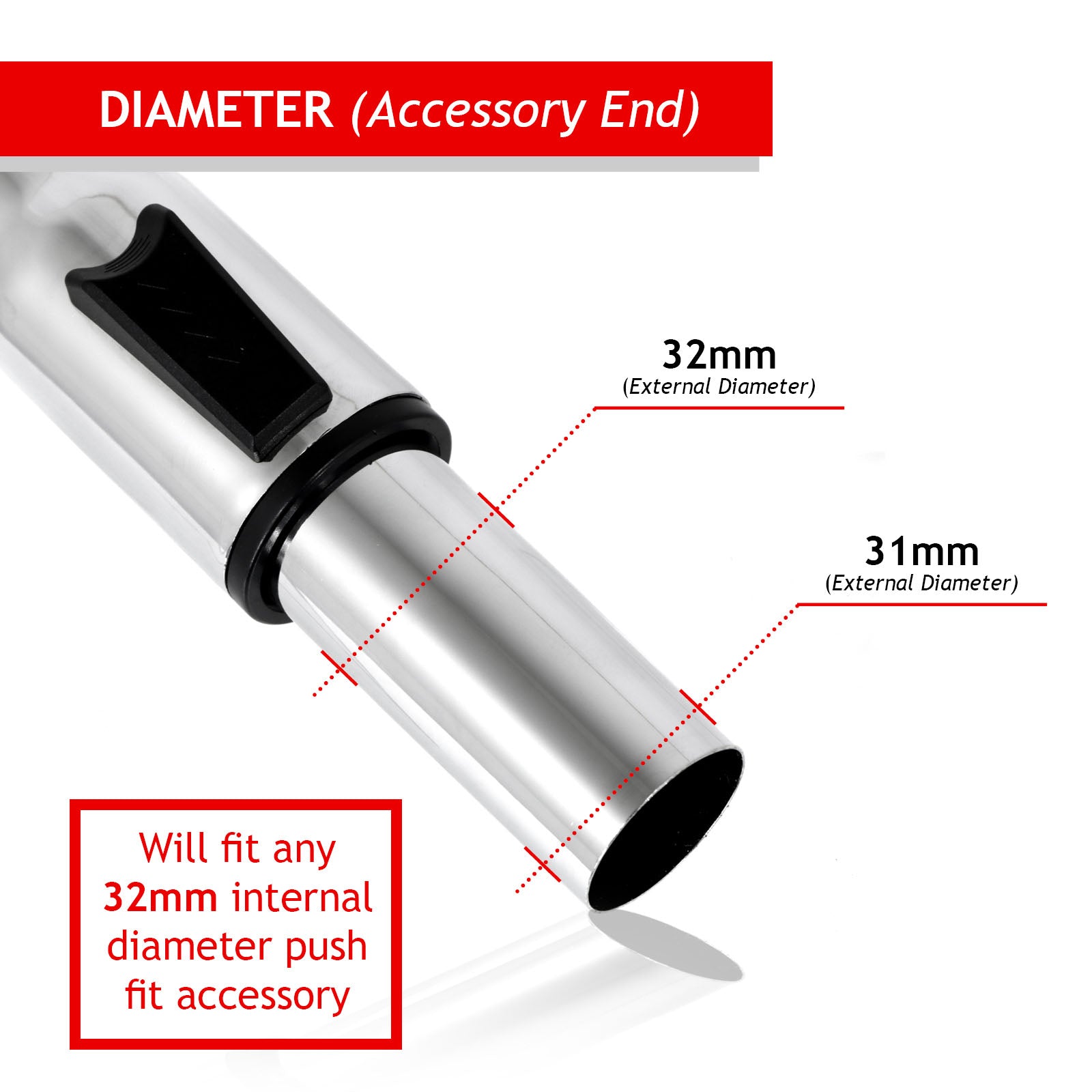 Universal Adjustable Telescopic Pipe Vacuum Cleaner Rod (32mm)