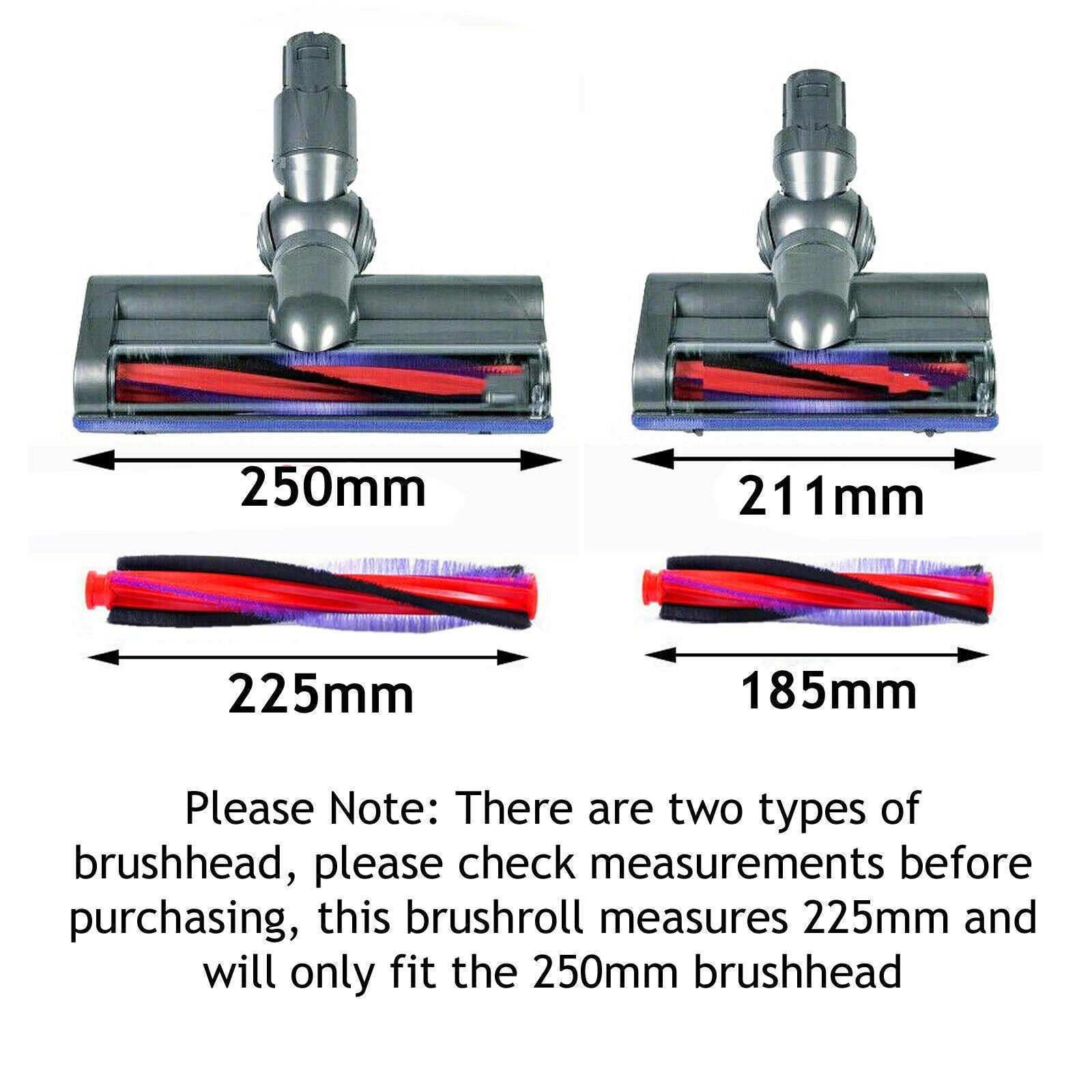 Brushroll for DYSON DC59 V6 SV03 SV07 Animal Fluffy Brush Roller Bar 225mm