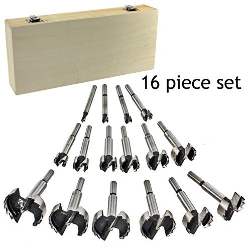 16 Piece Forstner Complete 6mm - 54mm Drill Bit Tool Set..