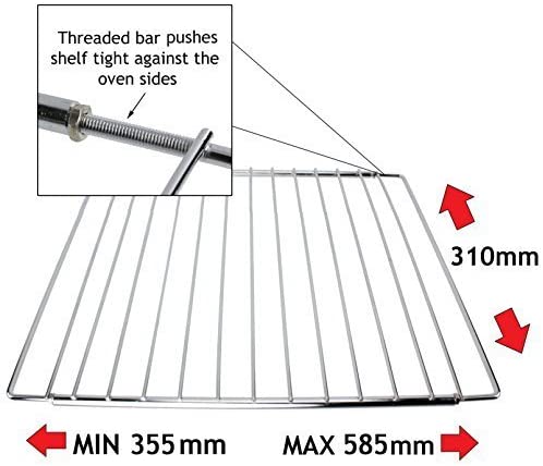 Medium Grill Pan, Rack & Dual Detachable Handles with Adjustable Shelf for DE DIETRICH Oven Cookers