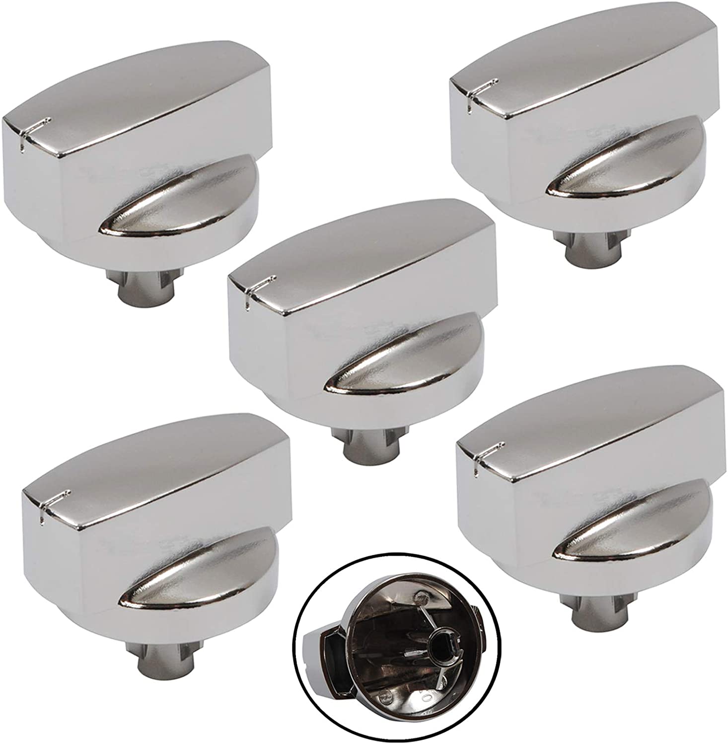 STOVES Oven Cooker Knob Function Control Switch 444445412 (Silver/Chrome) Pack of 5