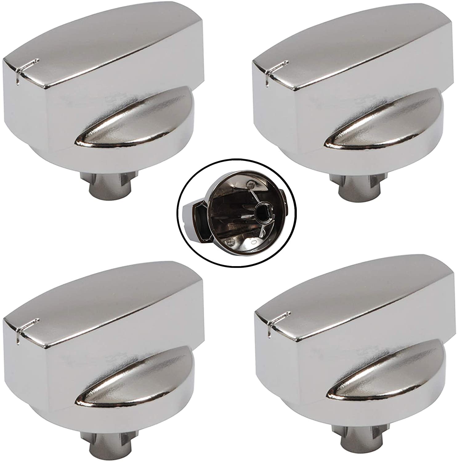 STOVES Oven Cooker Knob Function Control Switch 444445412 (Silver/Chrome) Pack of 4