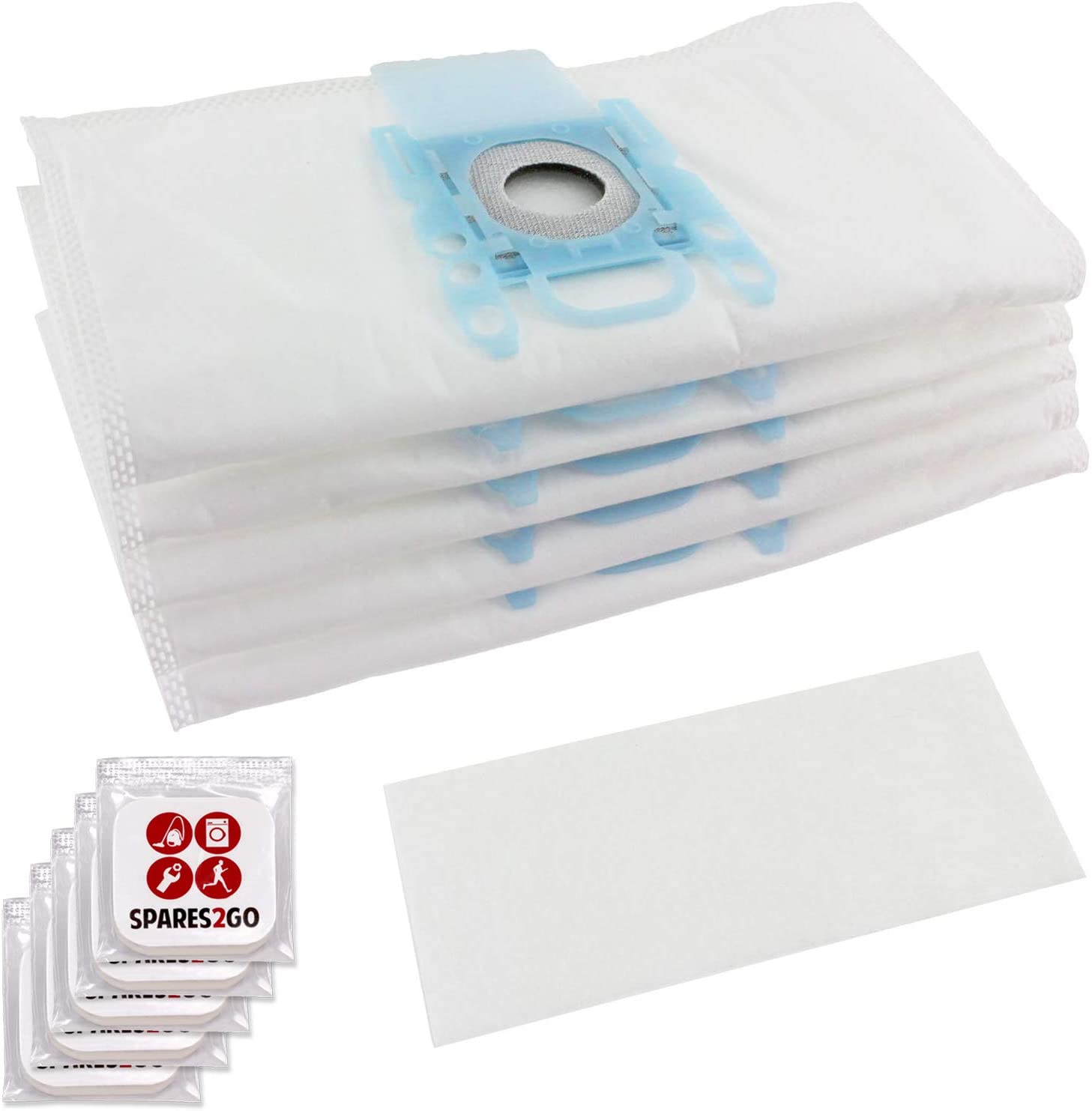 Dust Bags for BOSCH BSG6 BSG7 GL30 Vacuum Cleaners Cloth Multi Layer (Pack of 5 + Filter) + 5 Fresheners Tabs