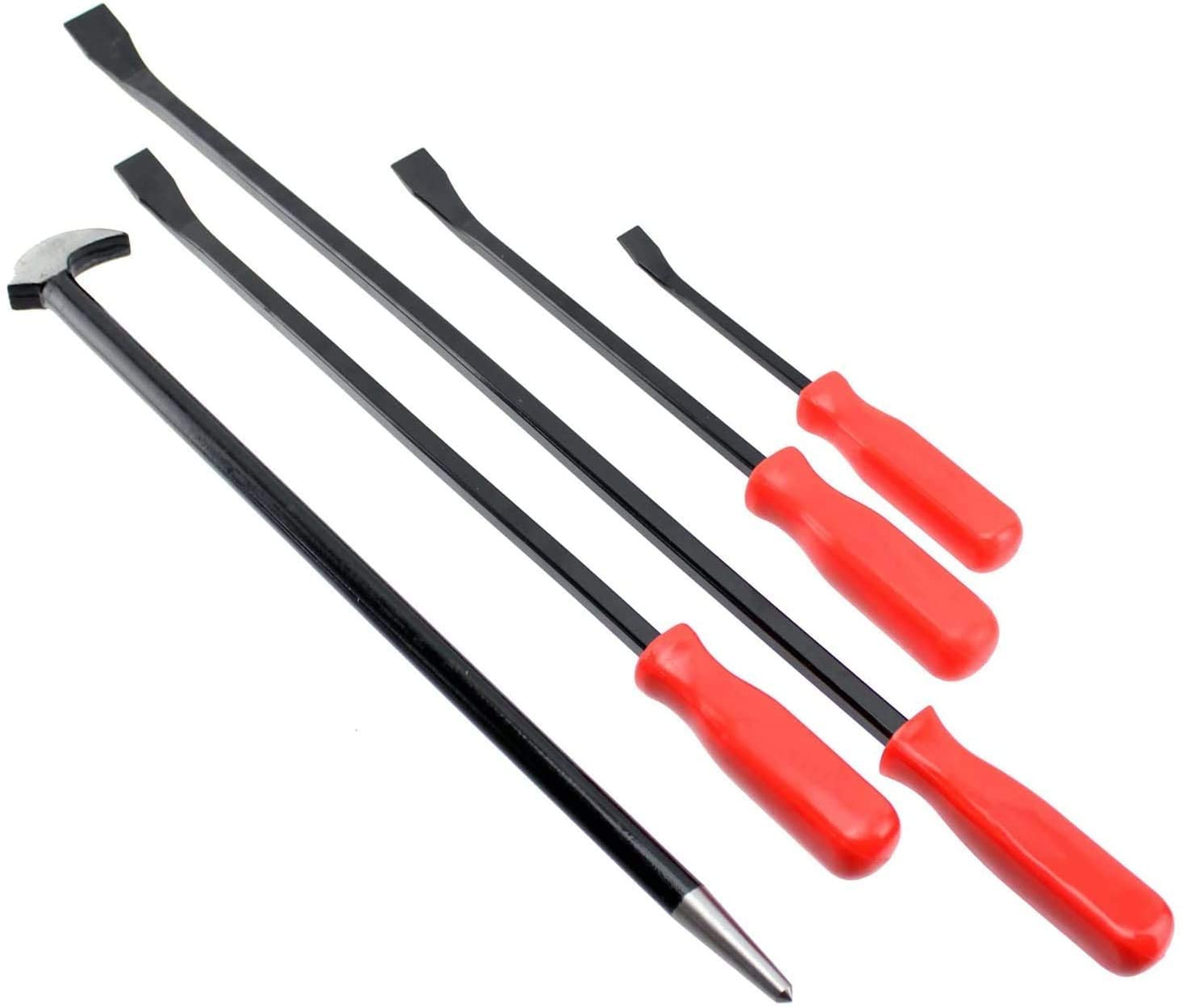 10 Piece Crowbar Long Wrecking Crow Bar Rod Steel Flat Pry Large Set + Goggles