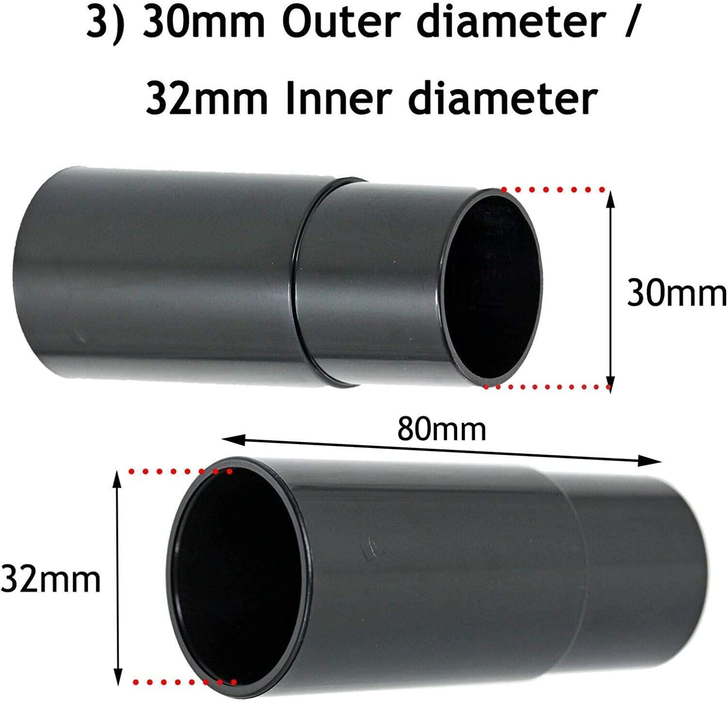 Sander Planer Dust Extraction Power Tool Adapters, Compatible with TITAN Vacuum Cleaners (Pack of 7, 26mm, 30mm, 32mm, 35mm, 38mm)