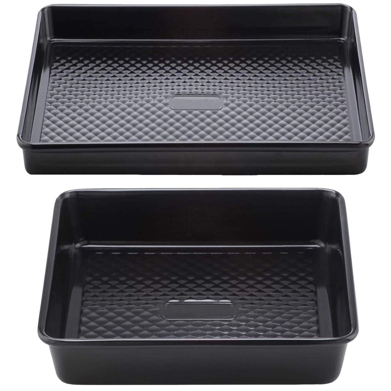 UNIVERSAL Carbon Steel Oven Tray Deep Sided Non Stick 1 Baking + 1 Roasting Tin