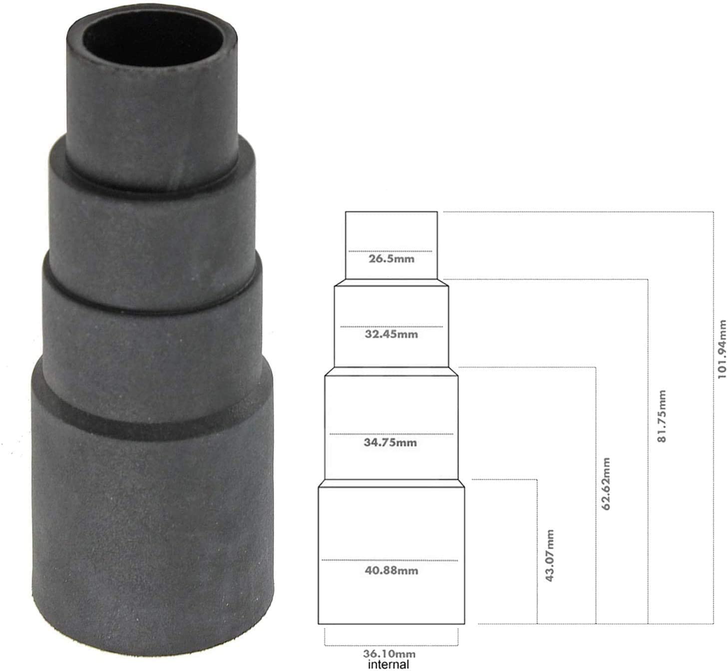 SPARES2GO Dust Extractor Port Multi Adaptor Reducer Kit Compatible with EINHELL Power Drill (Pack of 2, 26mm 30mm 32mm 35mm 38mm)