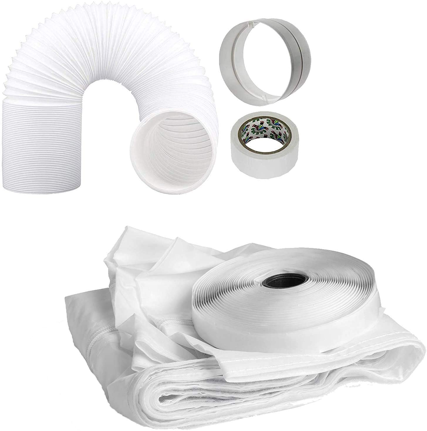 UNIVERSAL Window Seal Kit + 3 Metre Vent Hose, Tape + Adapter for Tumble Dryer or Washer Dryer