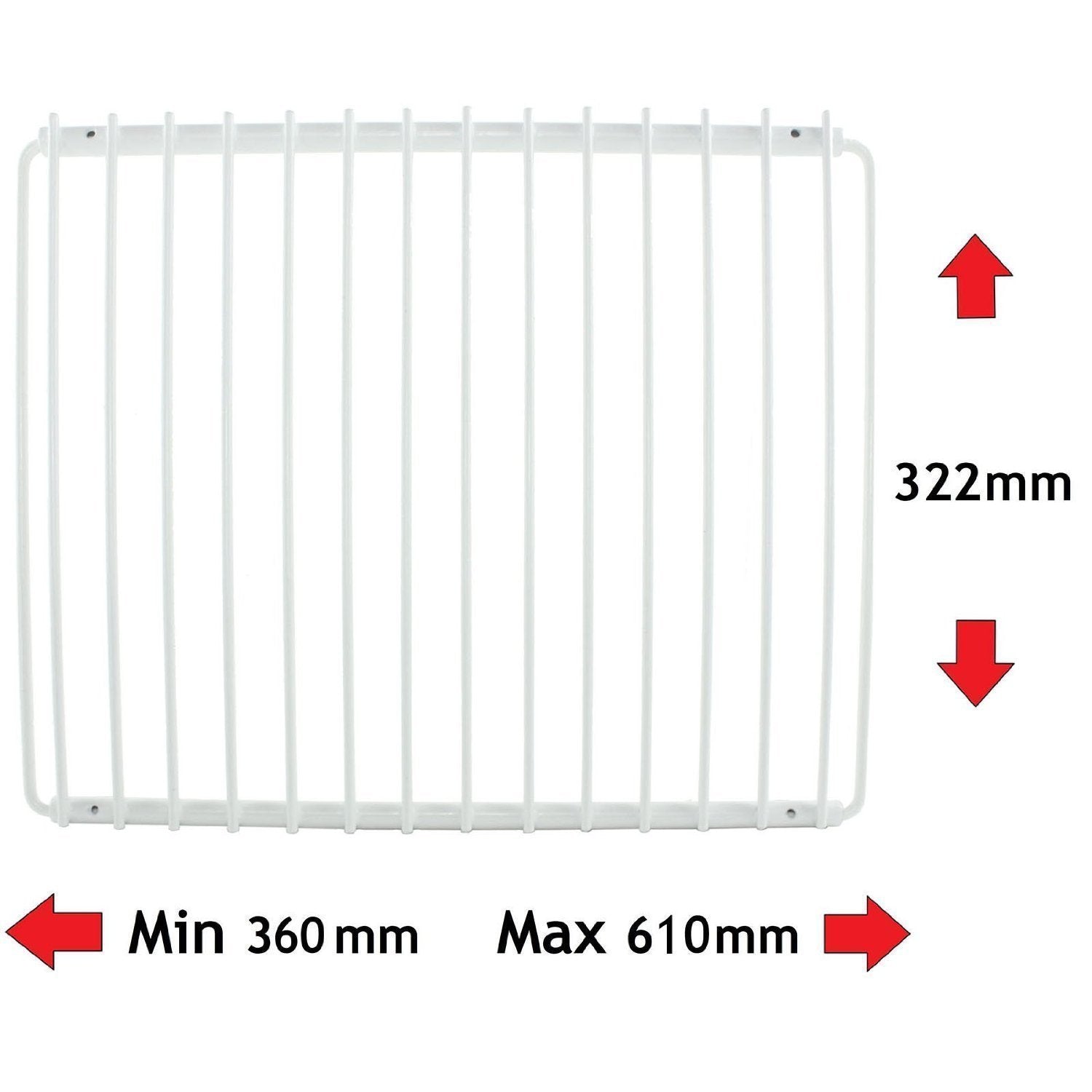 Adjustable Fridge Shelf White Plastic Coated Freezer Rack - Universal Extendable