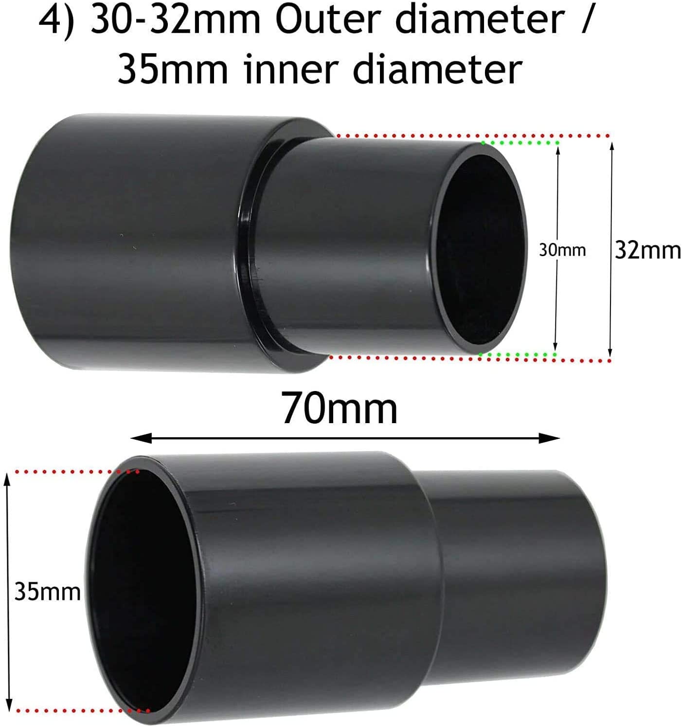 Sander Planer Dust Extraction Power Tool Adapters, Compatible with TITAN Vacuum Cleaners (Pack of 7, 26mm, 30mm, 32mm, 35mm, 38mm)