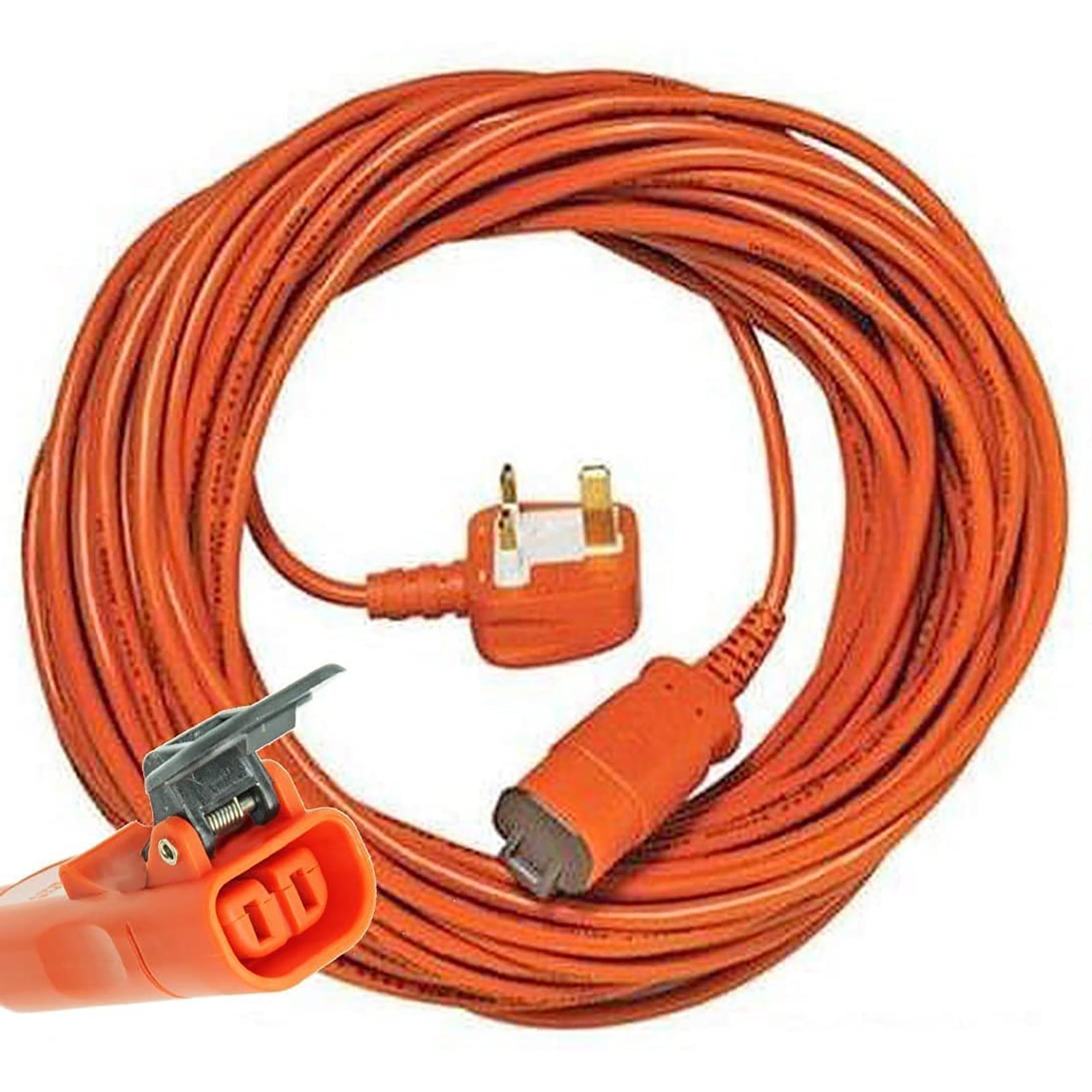 Cable for Flymo Lawnmower Turbo 400 Turbo Compact Hedge Trimmer Metre Lead Plug (15m)