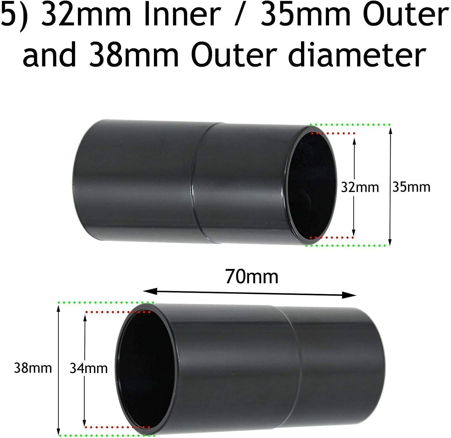 Tool Dust Port Adaptors for Hoover Vacuum Cleaner 26 30 32 35 38mm