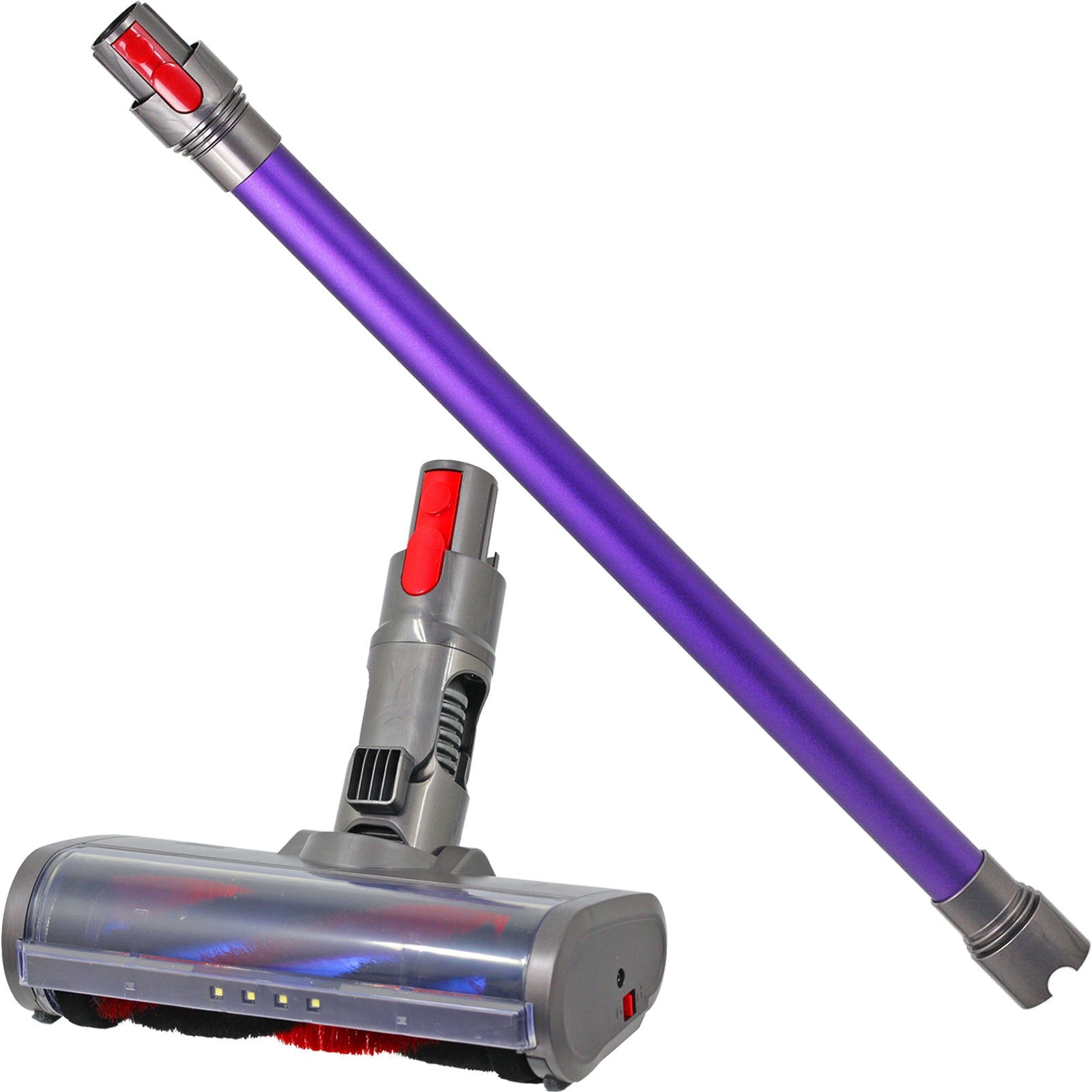Quick Release Carbon Fibre Motorhead Floor Tool + Purple Extension Rod Wand for DYSON V11 SV14 Vacuum Cleaner