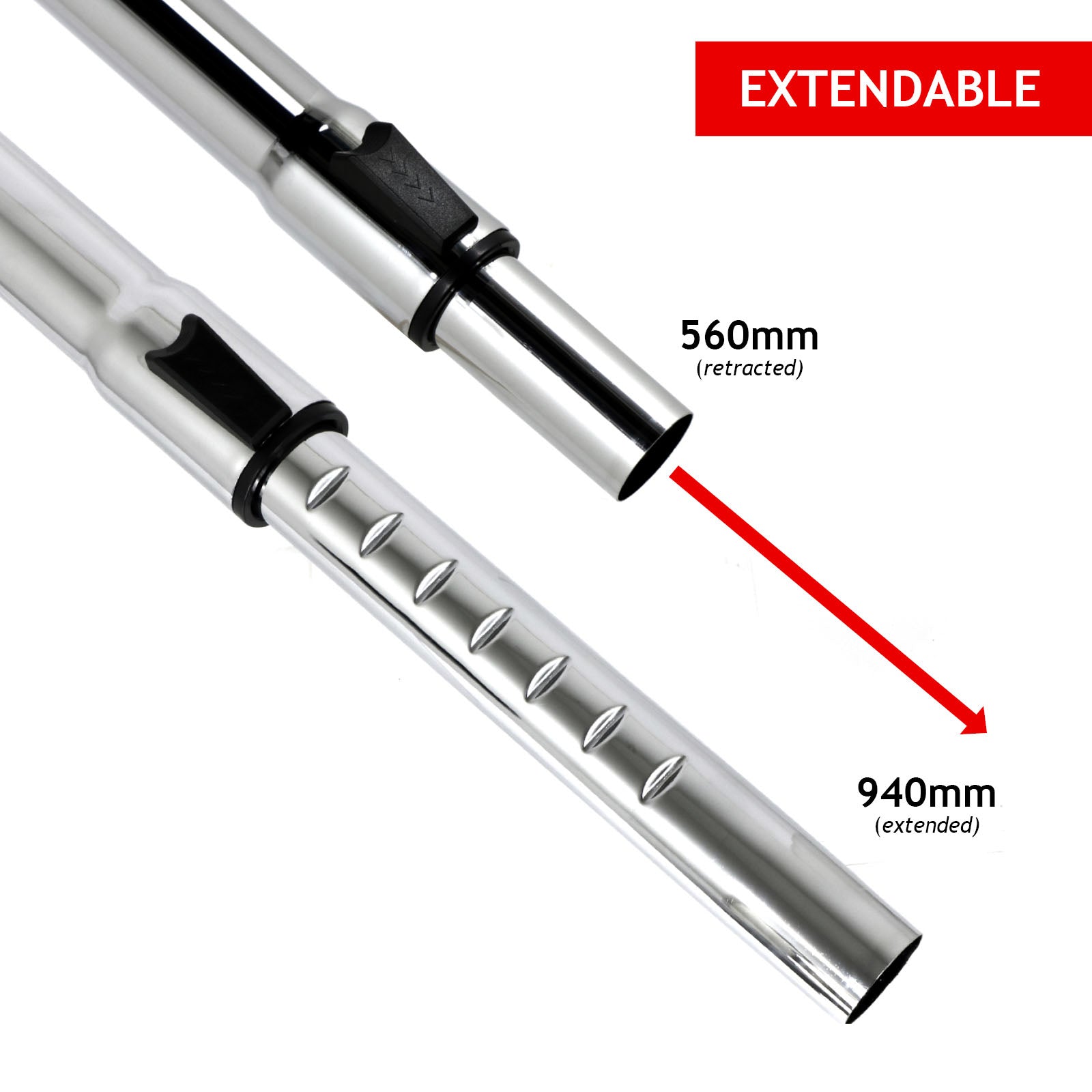 Telescopic Rod + Mini Tool Kit + Storage Bag for NUMATIC HENRY HETTY Vacuum Cleaners (32mm Diameter)