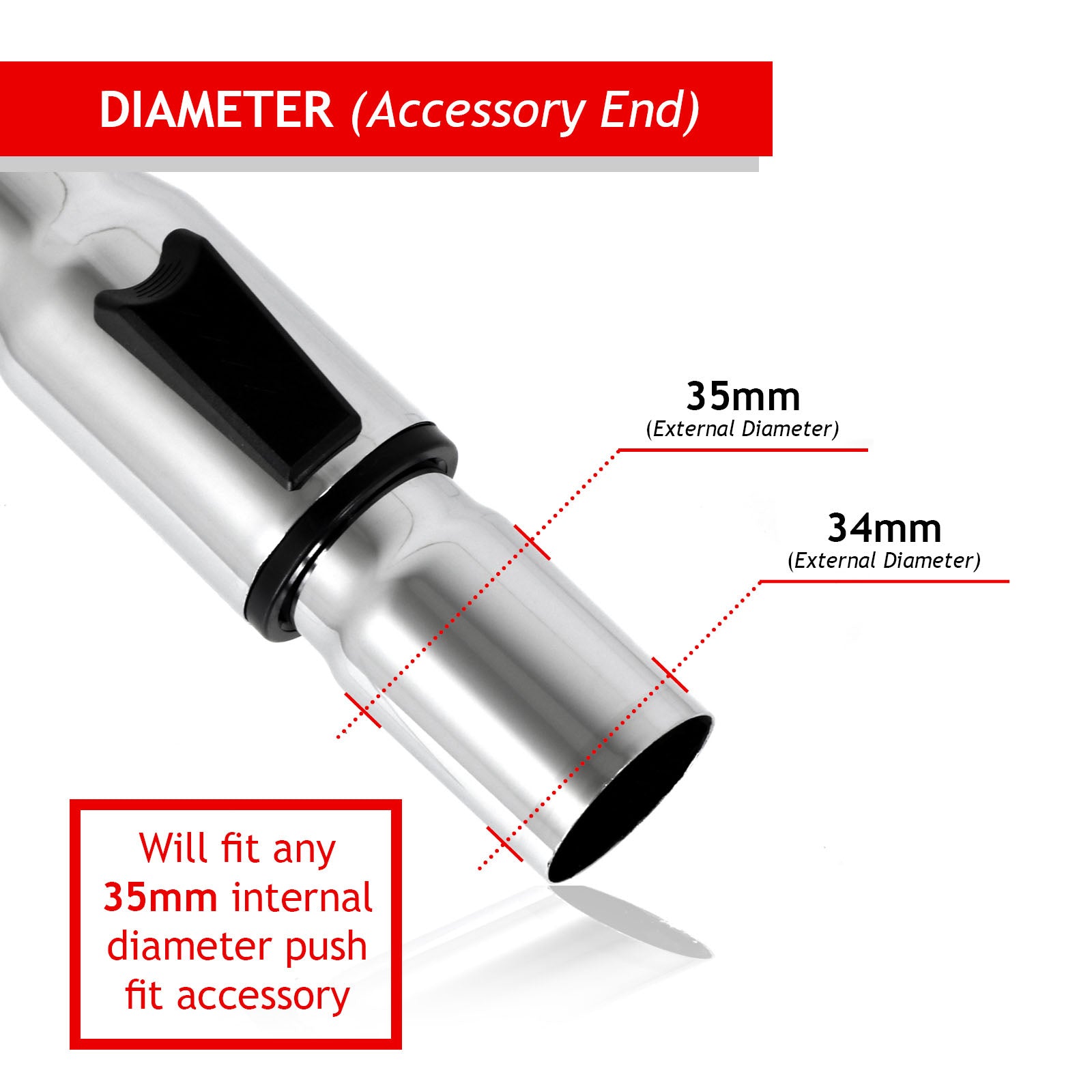 UNIVERSAL Telescopic Extension Rod +Tool Kit for Vacuum Cleaners (35mm)