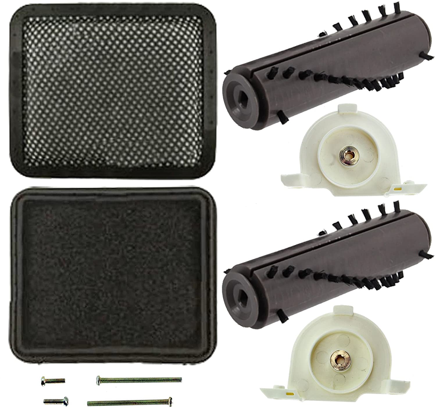 Complete Brushroll End Caps + Washable Filter Pads Kit for GTech AirRam Cordless Vacuum Cleaner