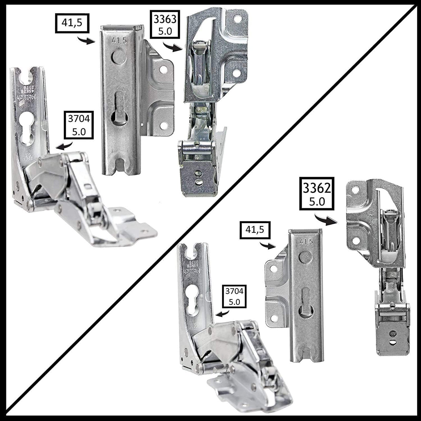 Door Hinge for BEKO Fridge Freezer - Integrated Left and Right Hinges Pair