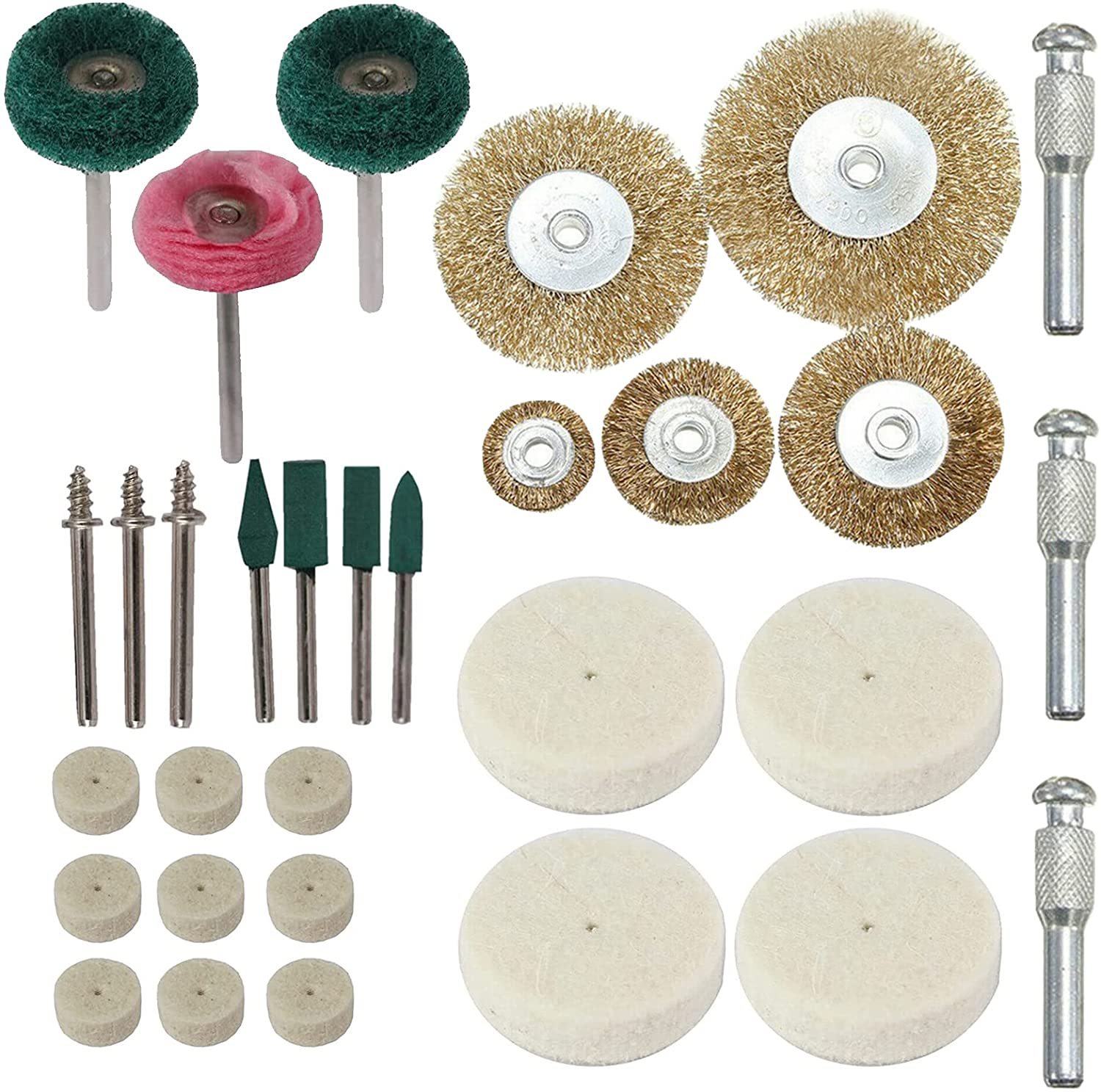 31 Piece Buffing Polishing Drill Wheel Accessory Wire Brush Kit 3.2mm BBQ Rust Removal