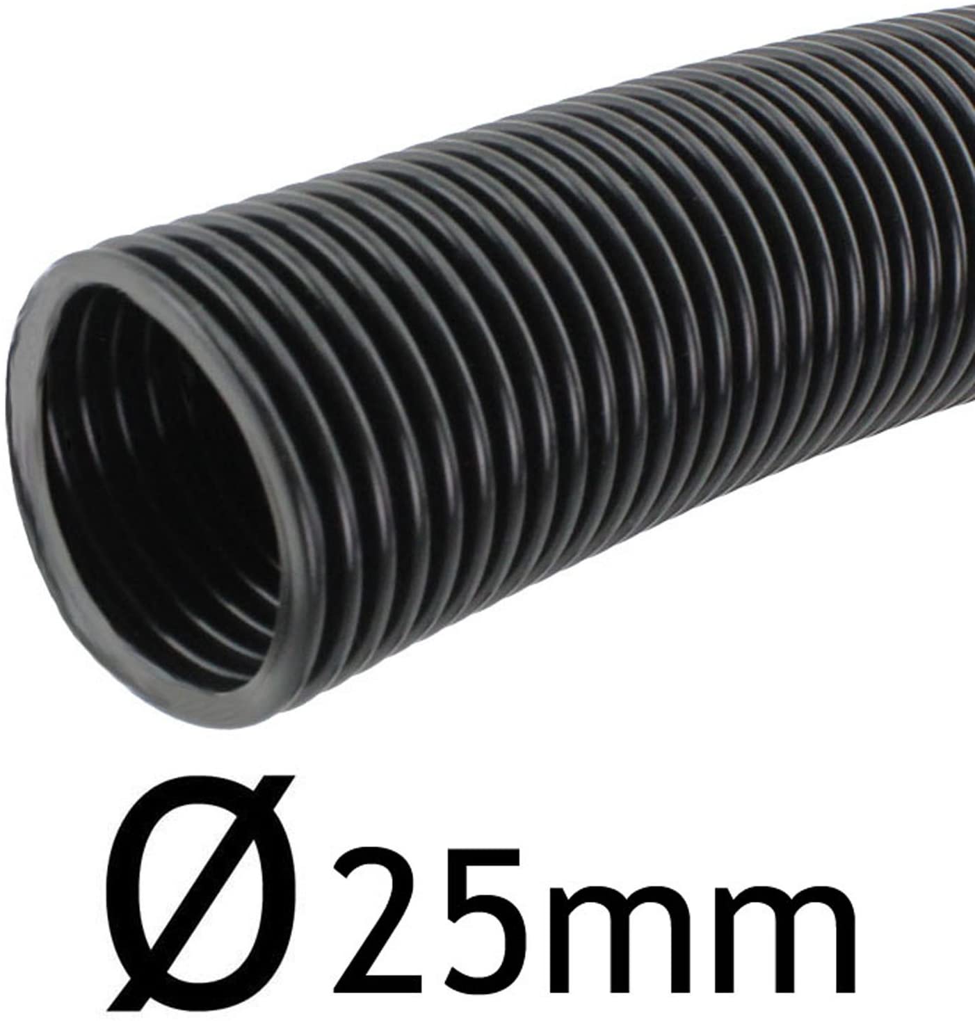 Marine Pond Hose Flexi Pump Corrugated Pipe + 2 Clamp Clips (25mm, 15m)