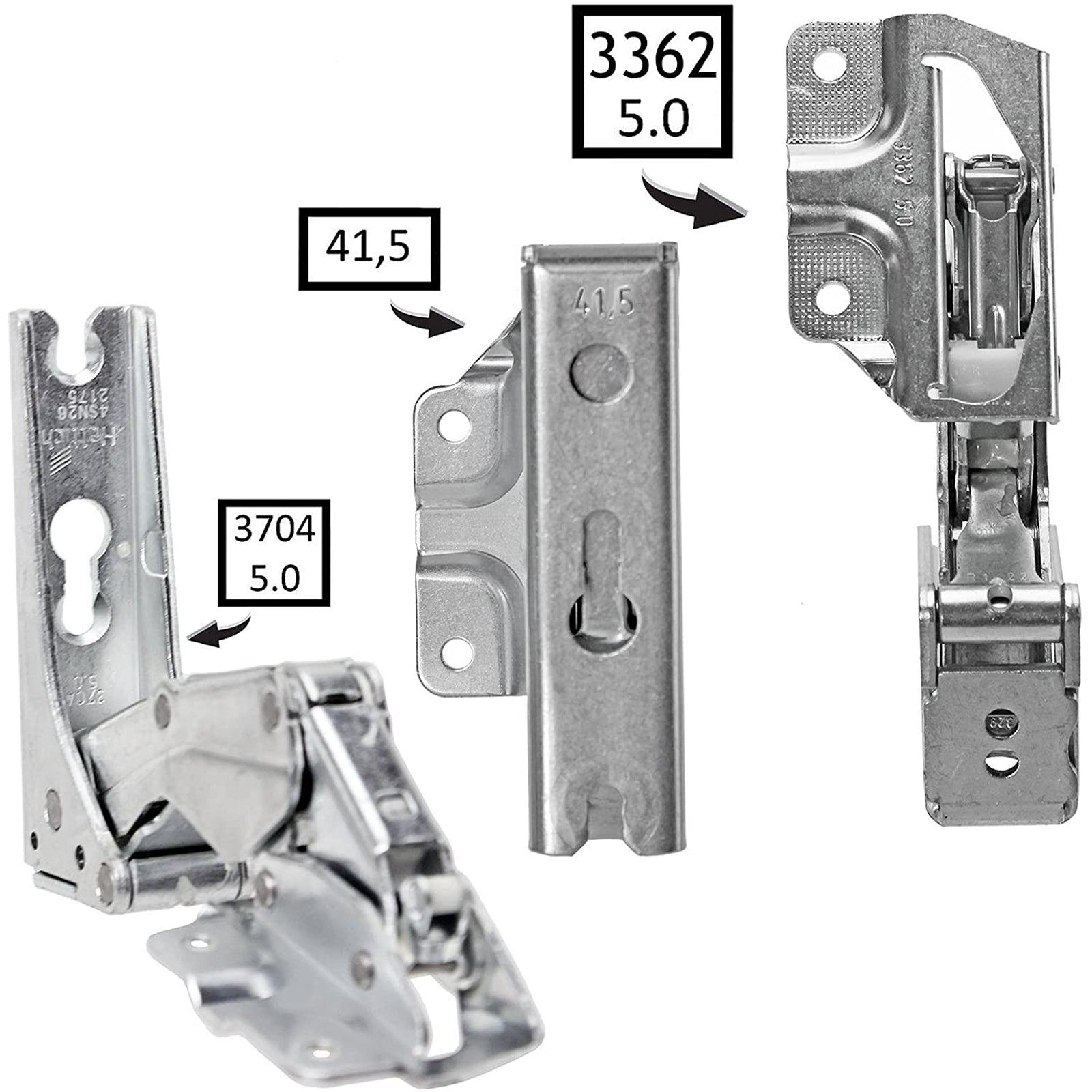 Door Hinge Set for ELECTROLUX Fridge Freezer - 3363 3362 5.0 41,5 Integrated Left and Right Hinges Pair