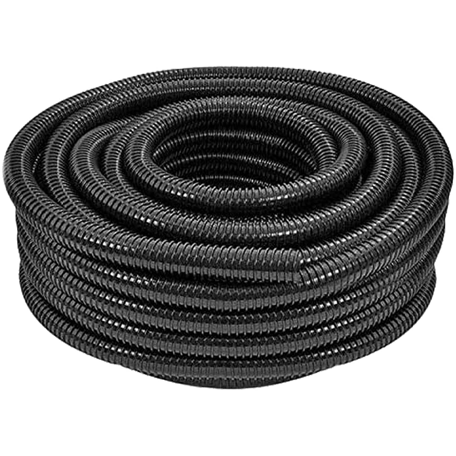 Marine Pond Hose Flexi Pump Corrugated Pipe + 2 Clamp Clips (25mm, 15m)
