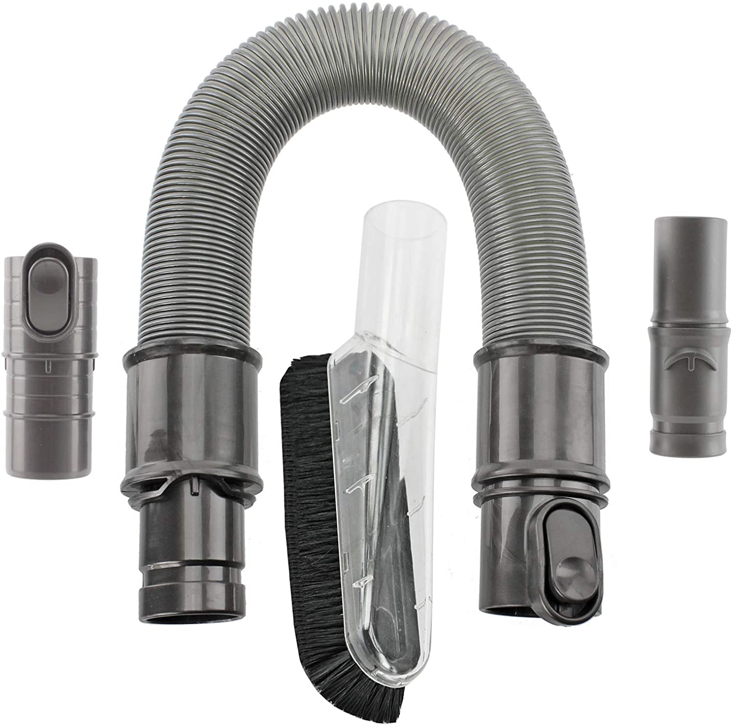 Compact Extension Hose Soft Dusting Brush Tool & Adapters for All Main Models of Dyson Vacuum Cleaner