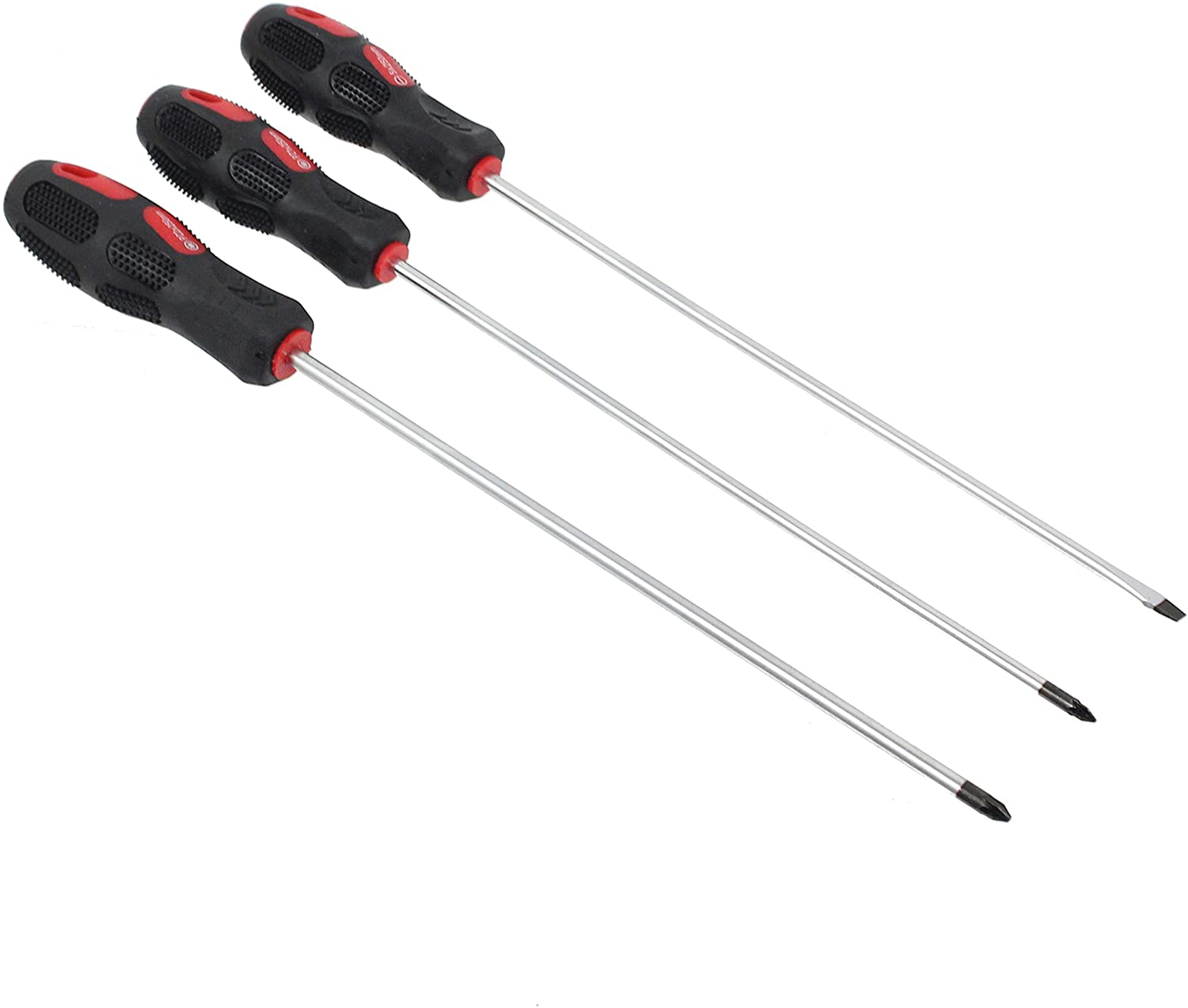 Screwdriver Set Extra Long Reach CRV Magnetic Tip Star Torx, Phillips + Flat Headed  (9 Piece 360mm)