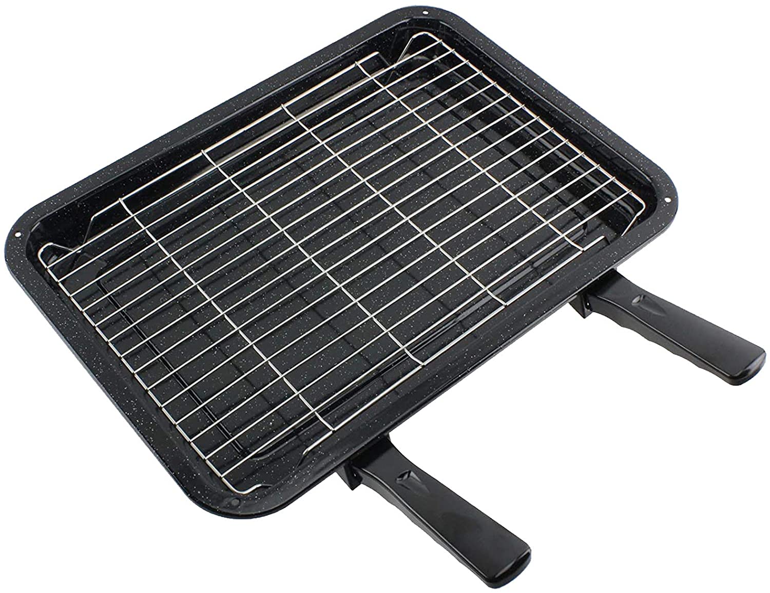 Medium Grill Pan, Rack & Dual Detachable Handles with Adjustable Shelf for DE DIETRICH Oven Cookers