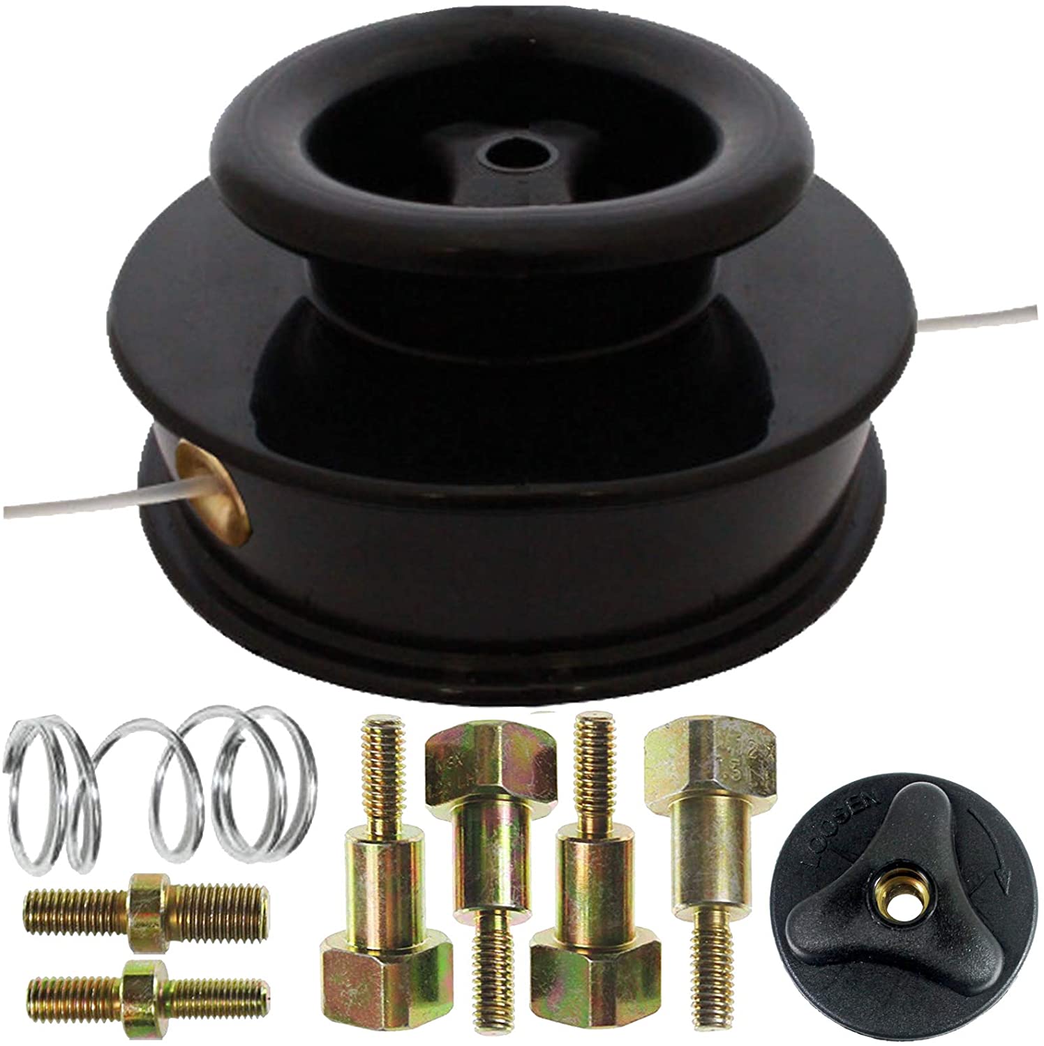 UNIVERSAL Dual Line Manual Feed Head with Bolts + 2 x Refill for Strimmer/Trimmer/Brushcutter