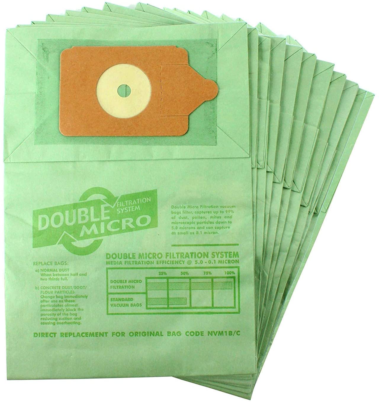 2.6m XL Hose Pipe, 10 Dust Bags & 12" Round Filter for Numatic Henry James Charles George Hoover Vacuum Cleaner