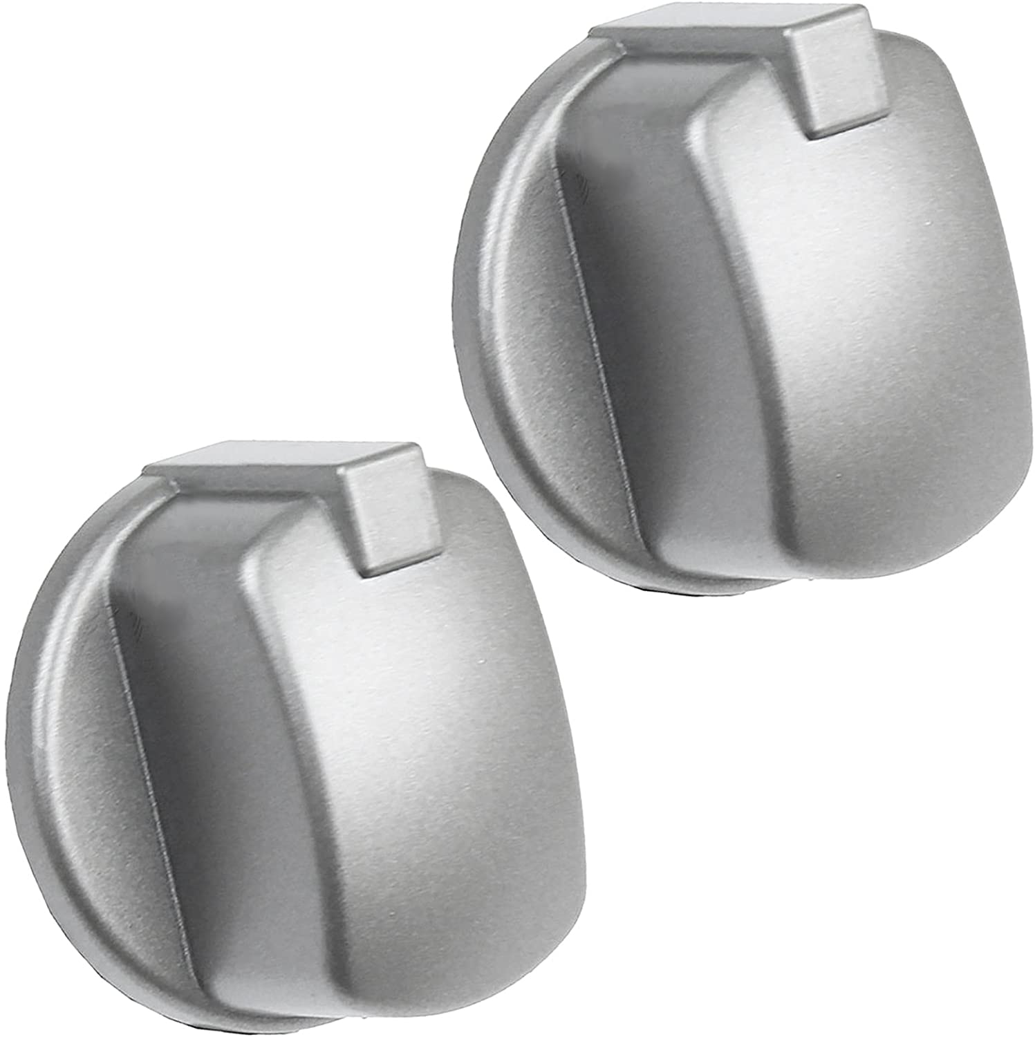 Control Knob Switch Button for HOTPOINT CIM53KCAIXGB Cooker Oven Pack of 2 (Silver/INOX)