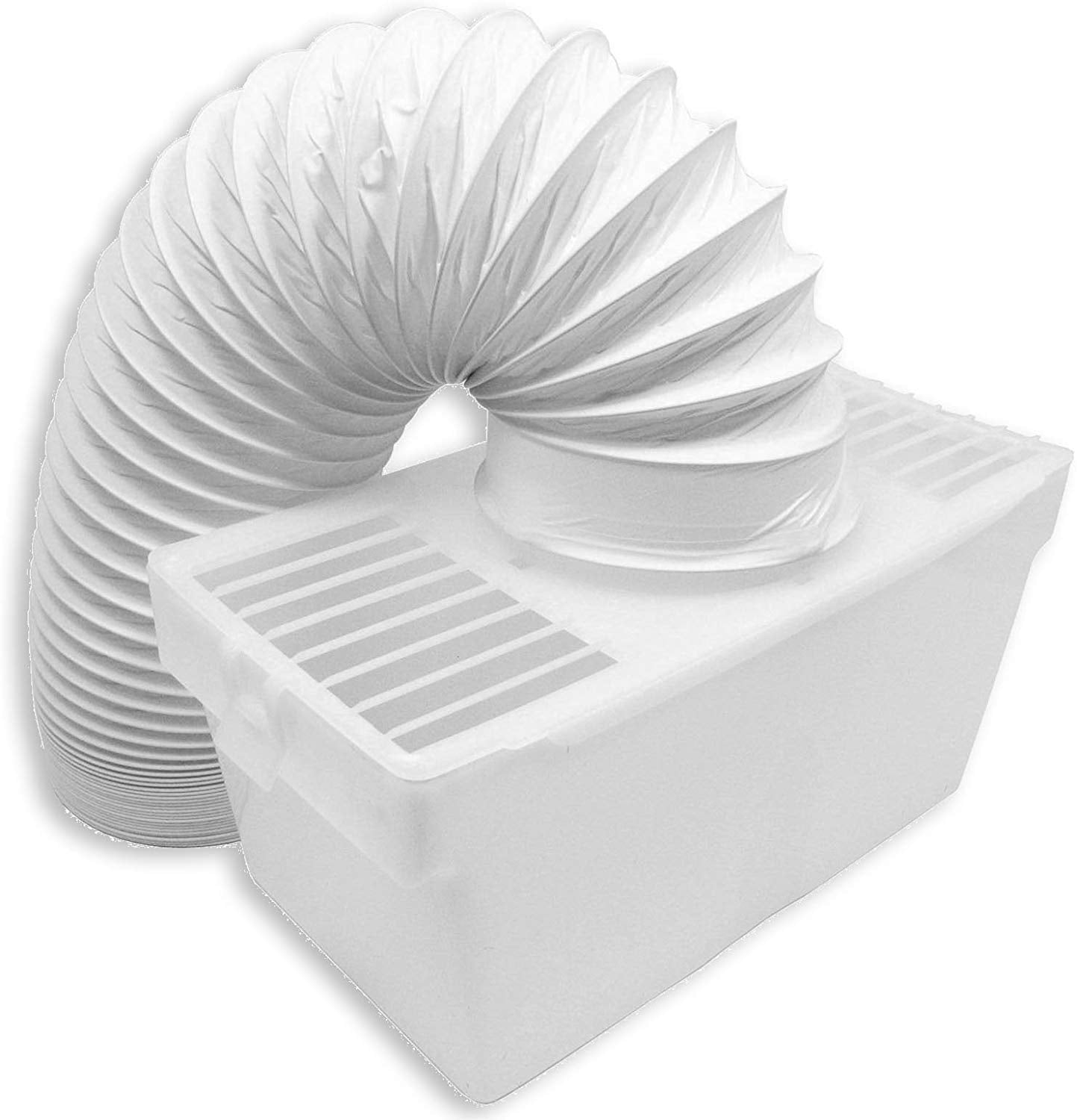 Condenser Box & Extra Long Hose Kit With Connection Ring for White Knight Tumble Dryer (4" / 100mm Diameter / 6M Hose)