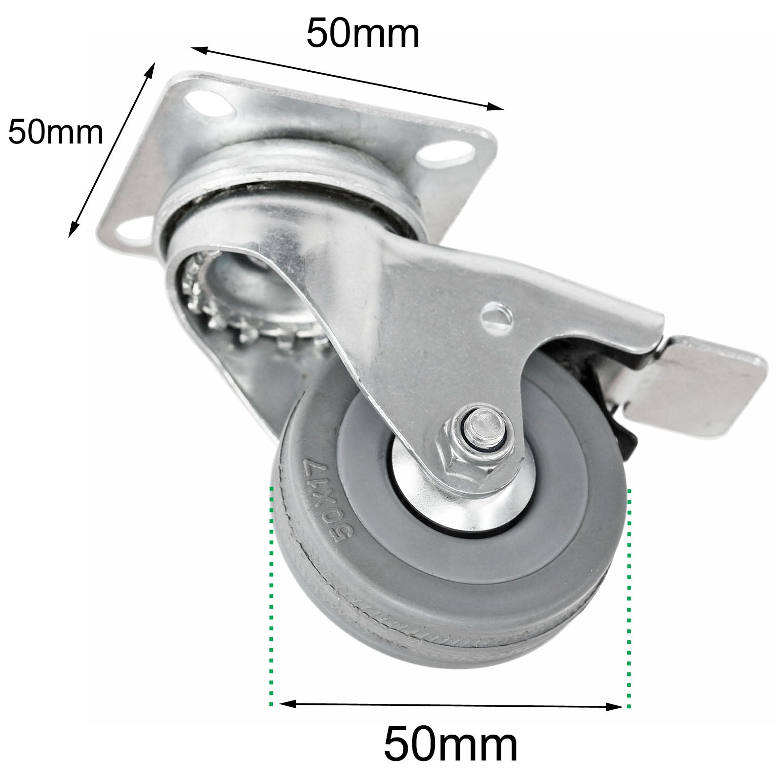 50mm Castor Wheel Trolley Furniture Swivel Caster Small Heavy Duty Braked