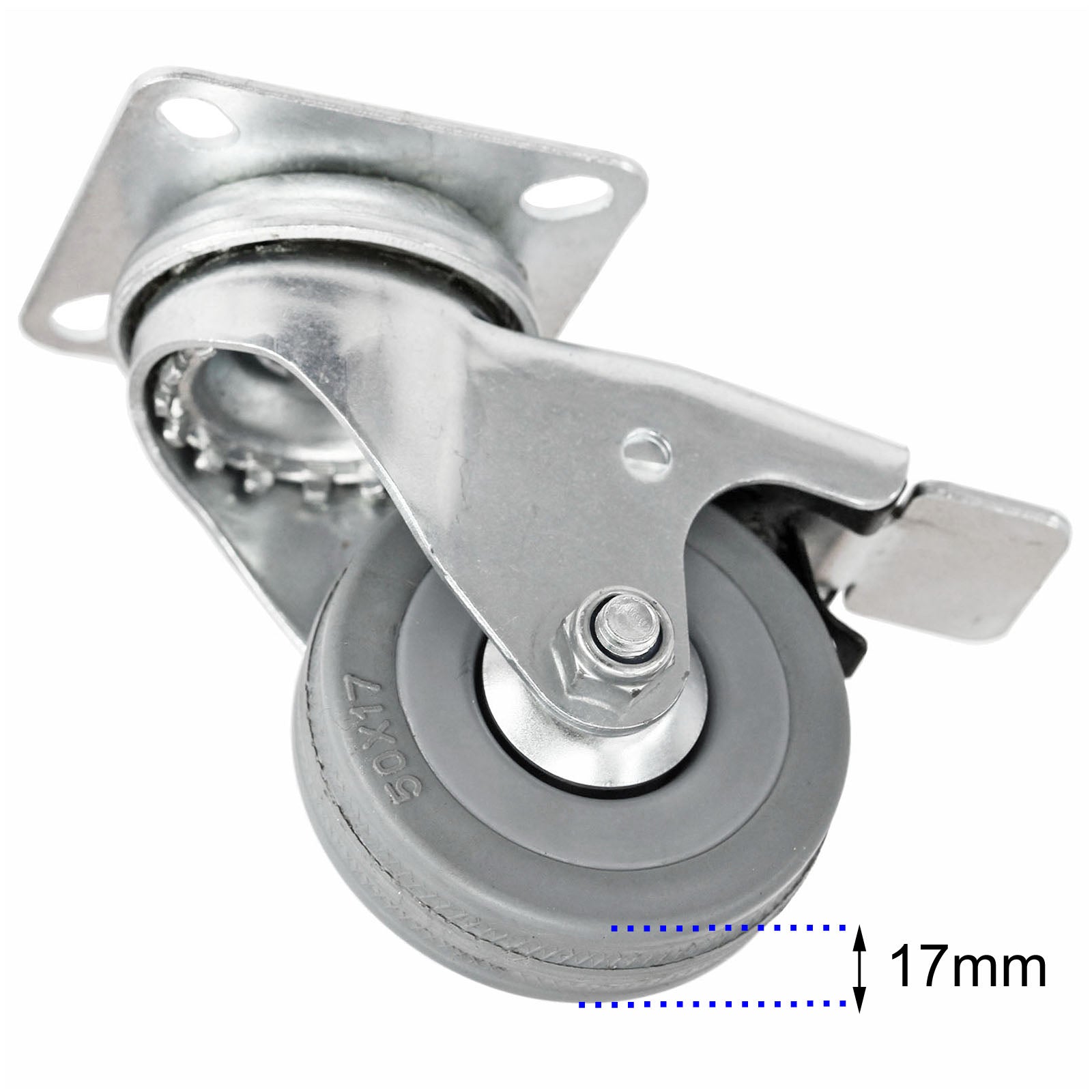 50mm Castor Wheel Trolley Furniture Swivel Caster Small Heavy Duty Braked