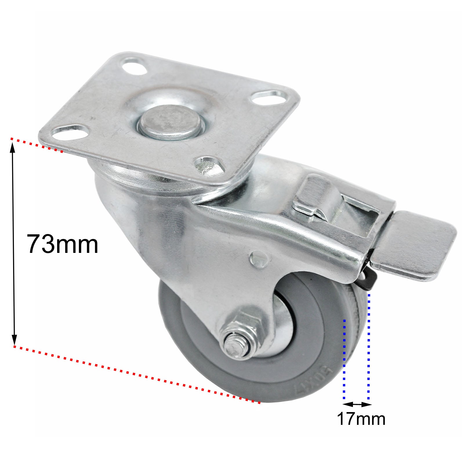 50mm Castor Wheel Trolley Furniture Swivel Caster Small Heavy Duty Braked